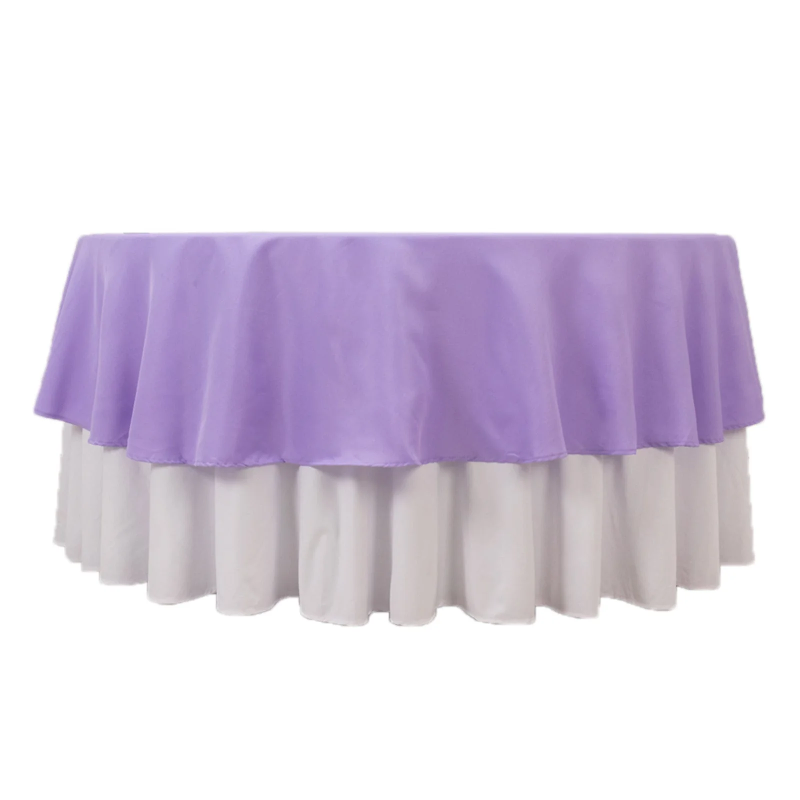 Premium Polyester Round Tablecloth 90" Lavender Lilac - 220GSM Wrinkle-Resistant & Durable Table Cover - Image 3
