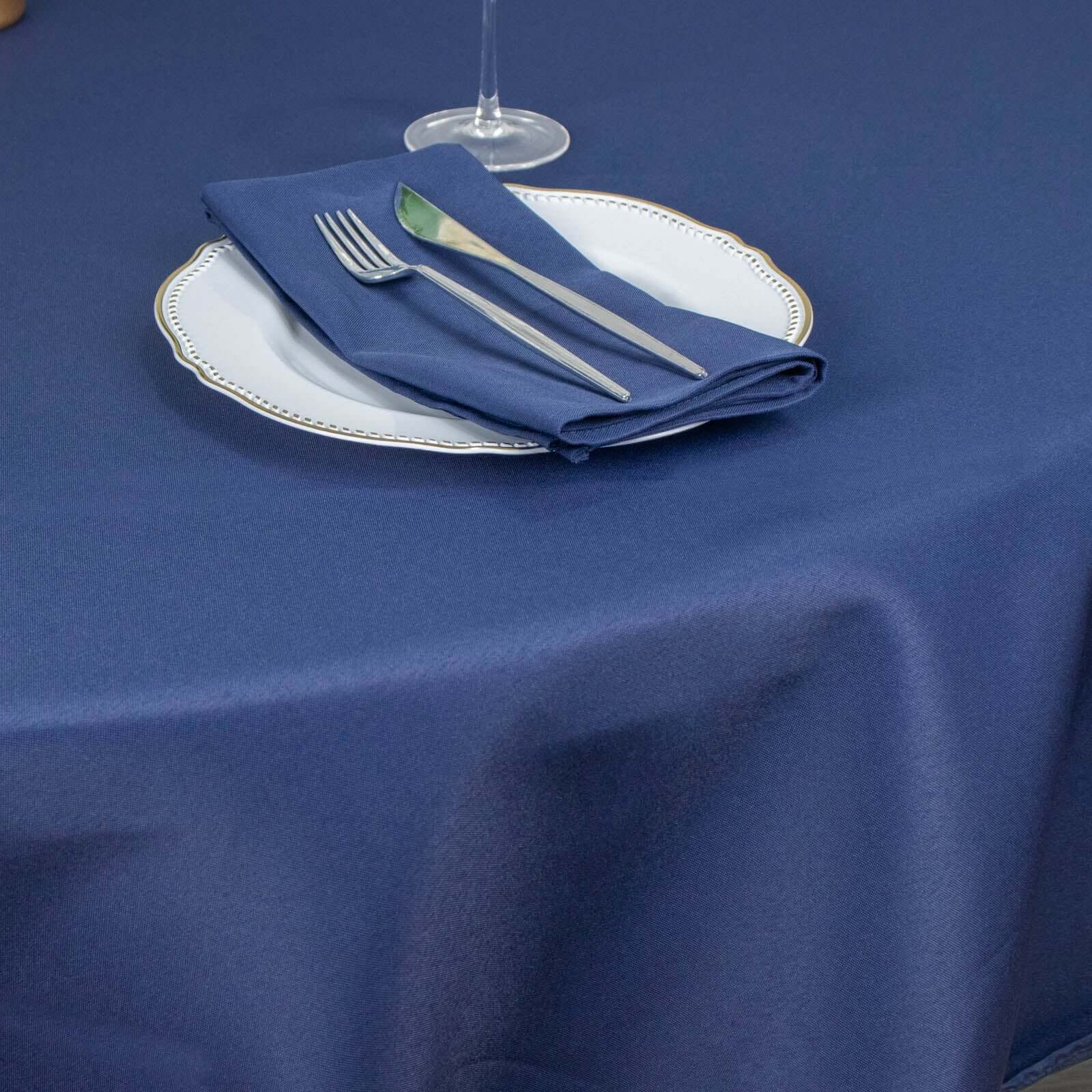 Premium Polyester Round Tablecloth 90" Navy Blue - 220GSM Wrinkle-Resistant & Durable Table Cover - Image 7