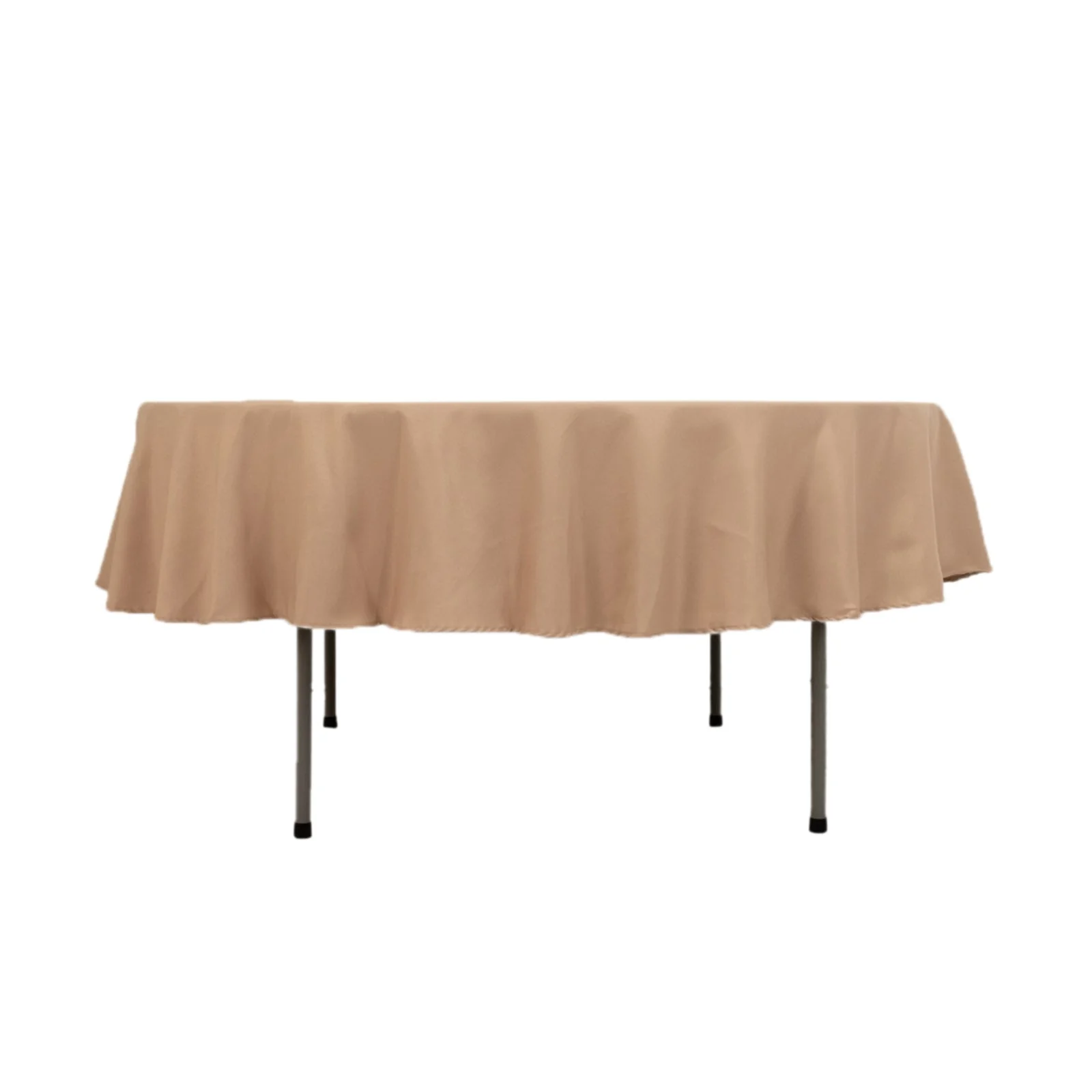 Premium Polyester Round Tablecloth 90" Nude - 220GSM Wrinkle-Resistant & Durable Table Cover - Image 3