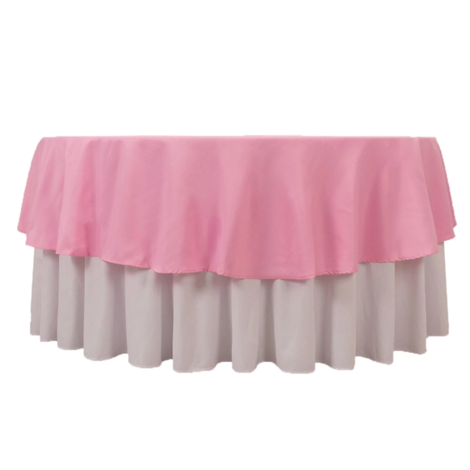 Premium Polyester Round Tablecloth 90" Pink - 220GSM Wrinkle-Resistant & Durable Table Cover - Image 3