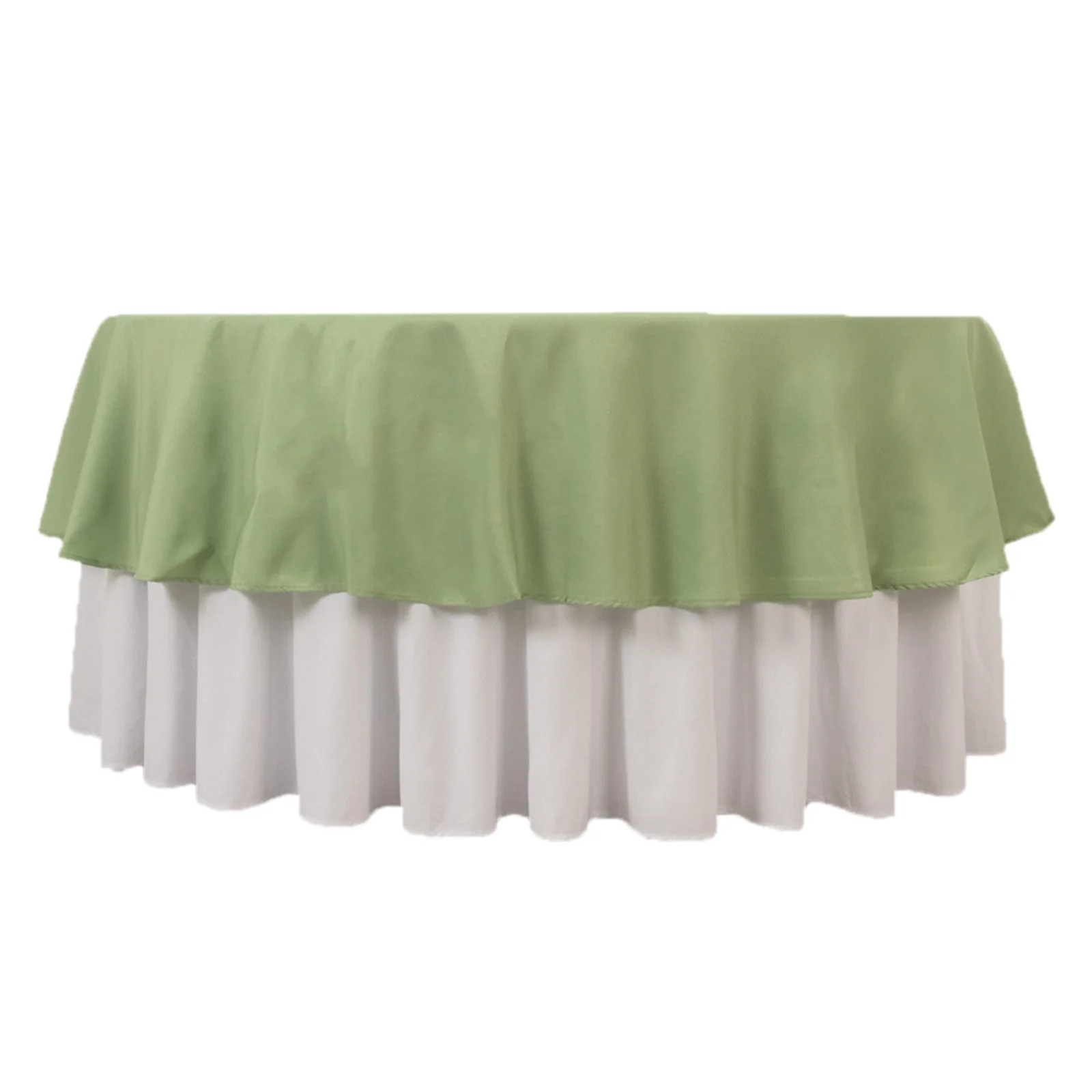 Premium Polyester Round Tablecloth 90" Sage Green - 220GSM Wrinkle-Resistant & Durable Table Cover - Image 3