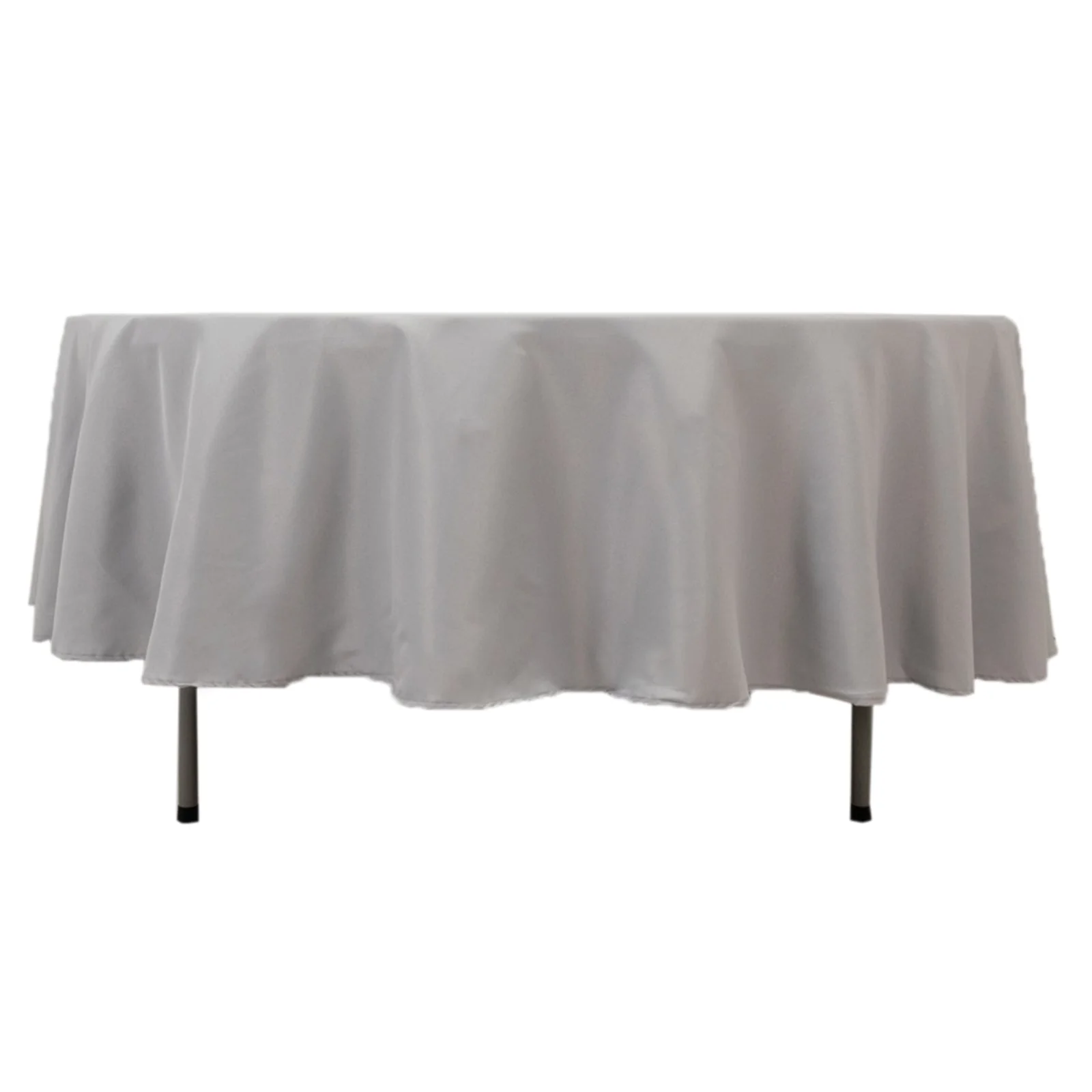 Premium Polyester Round Tablecloth 90" Silver - 220GSM Wrinkle-Resistant & Durable Table Cover - Image 6