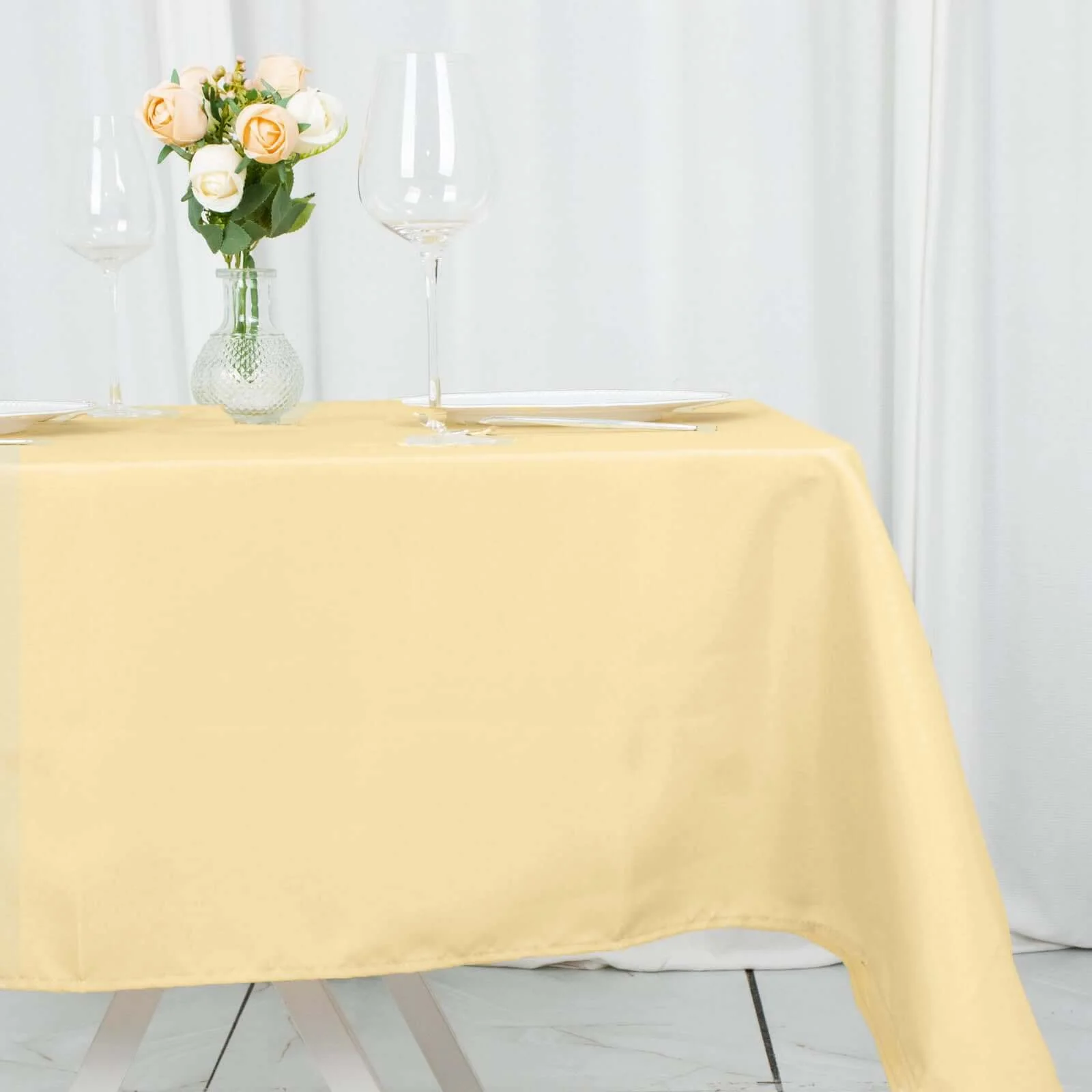 Premium Polyester Square Table Overlay 54"x54" Champagne - 220GSM Wrinkle-Resistant Table Topper - Image 9