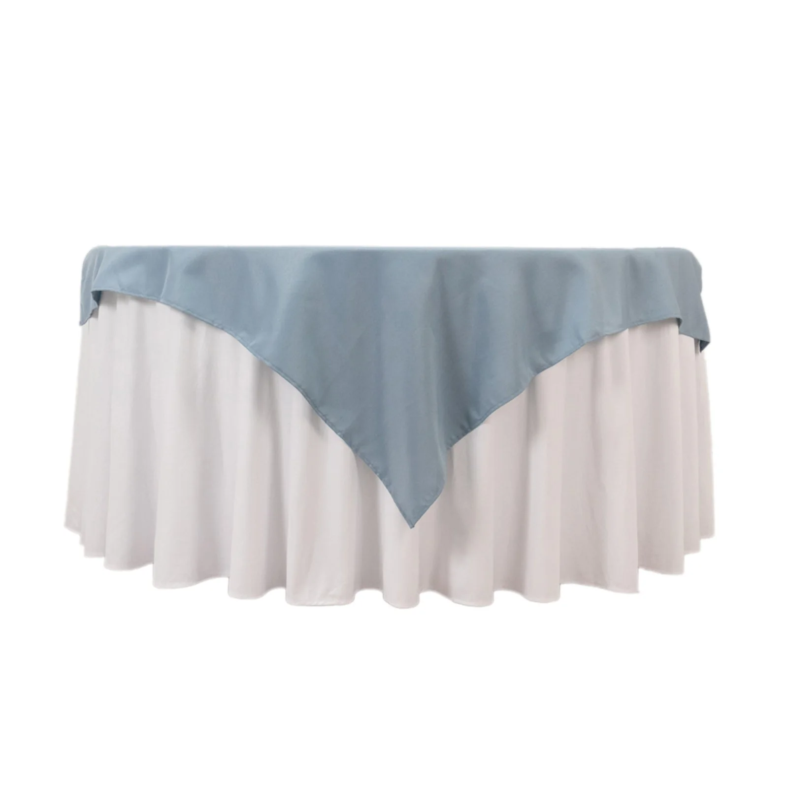 Premium Polyester Square Table Overlay 54"x54" Dusty Blue - 220GSM Wrinkle-Resistant Table Topper - Image 7