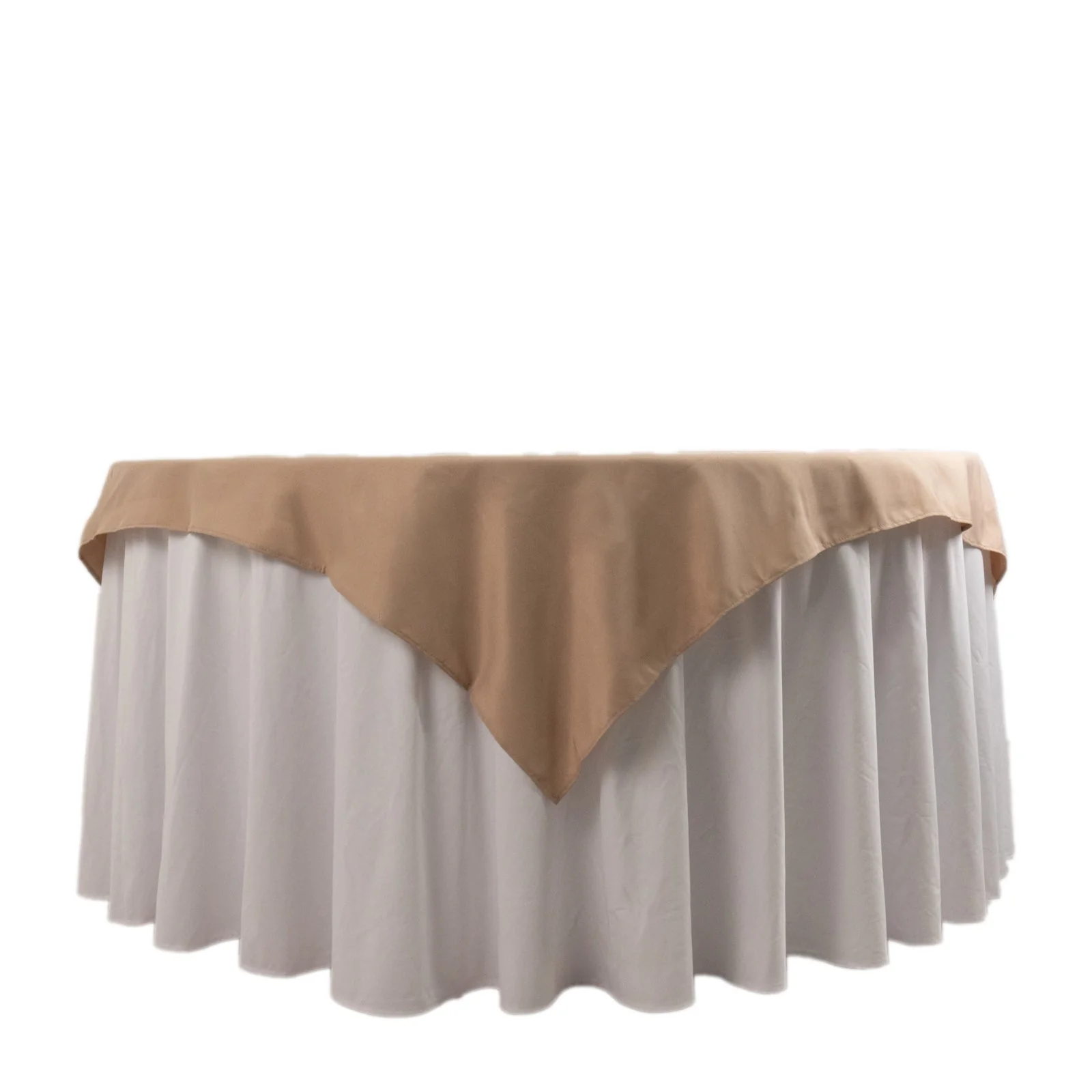 Premium Polyester Square Table Overlay 54"x54" Nude - 220GSM Wrinkle-Resistant Table Topper - Image 2