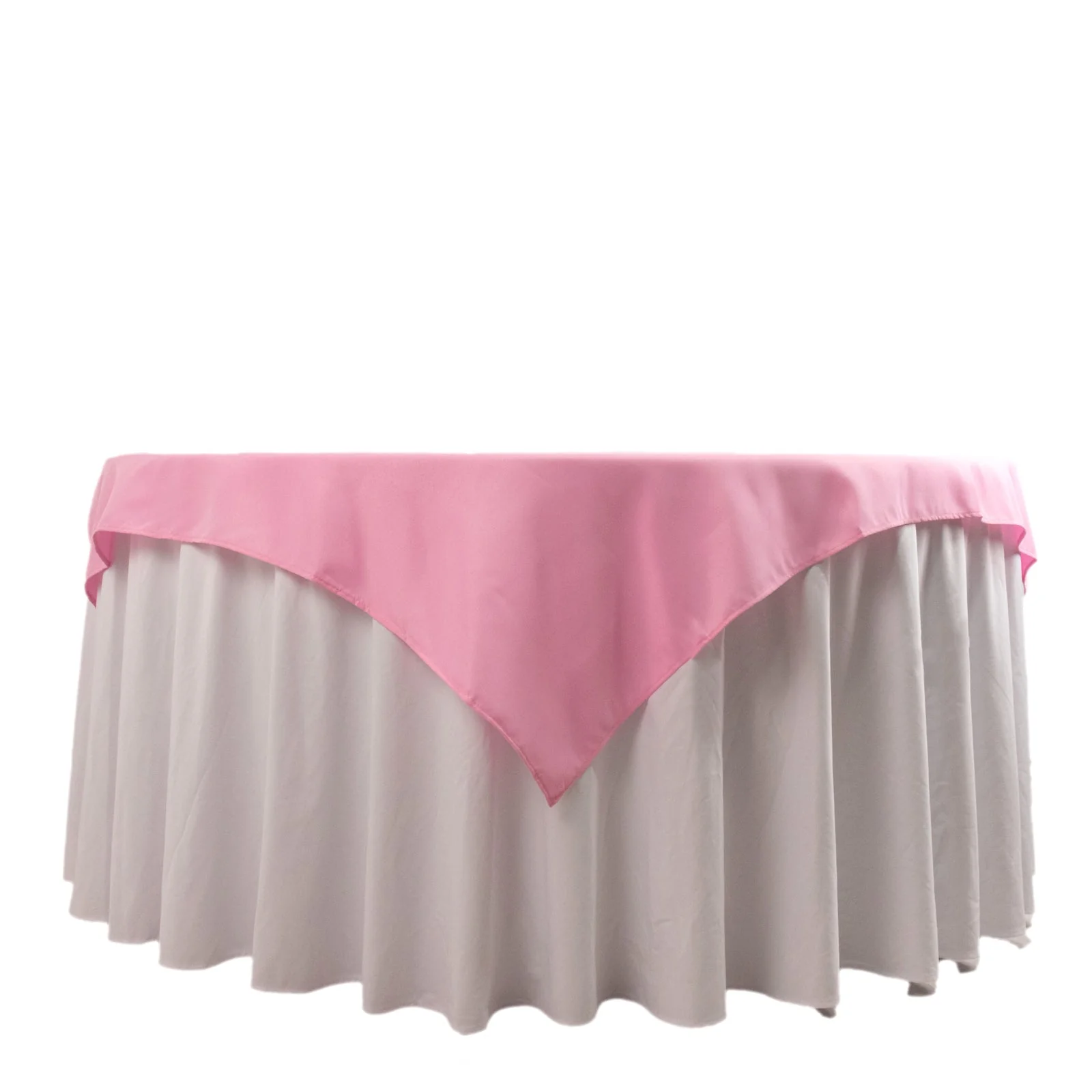 Premium Polyester Square Table Overlay 54"x54" Pink - 220GSM Wrinkle-Resistant Table Topper - Image 4
