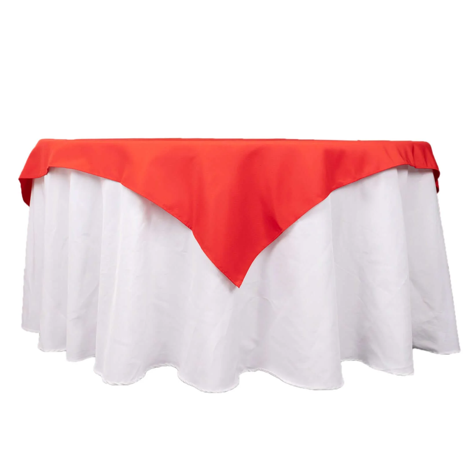 Premium Polyester Square Table Overlay 54"x54" Red - 220GSM Wrinkle-Resistant Table Topper - Image 4