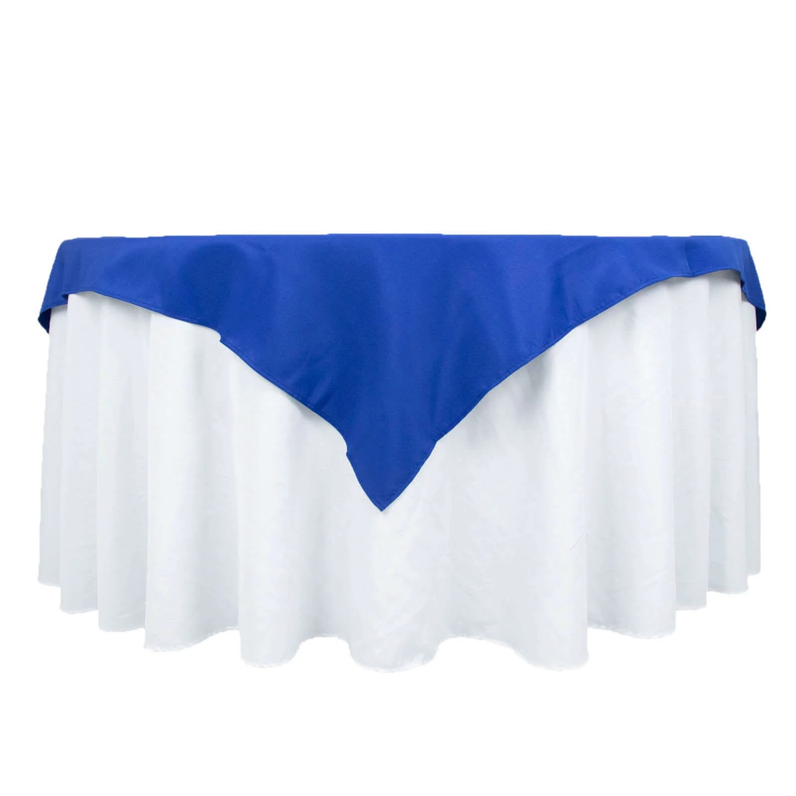 Premium Polyester Square Table Overlay 54"x54" Royal Blue - 220GSM Wrinkle-Resistant Table Topper - Image 6