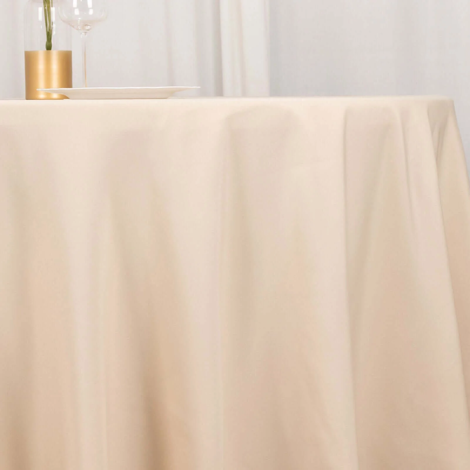 Premium Polyester Square Table Overlay 70"x70" Beige - 220GSM Wrinkle-Resistant Table Topper - Image 2