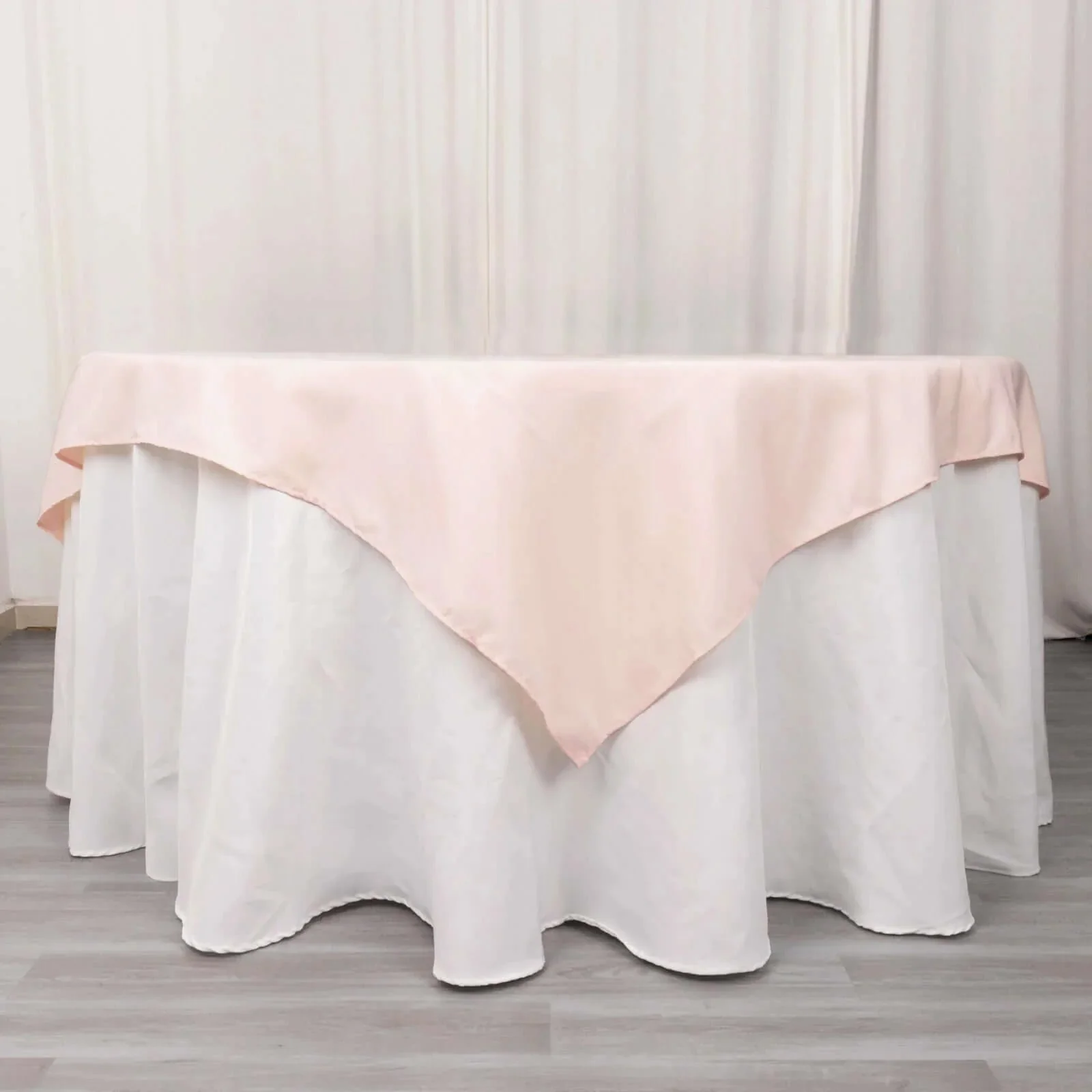 Premium Polyester Square Table Overlay 70"x70" Blush - 220GSM Wrinkle-Resistant Table Topper