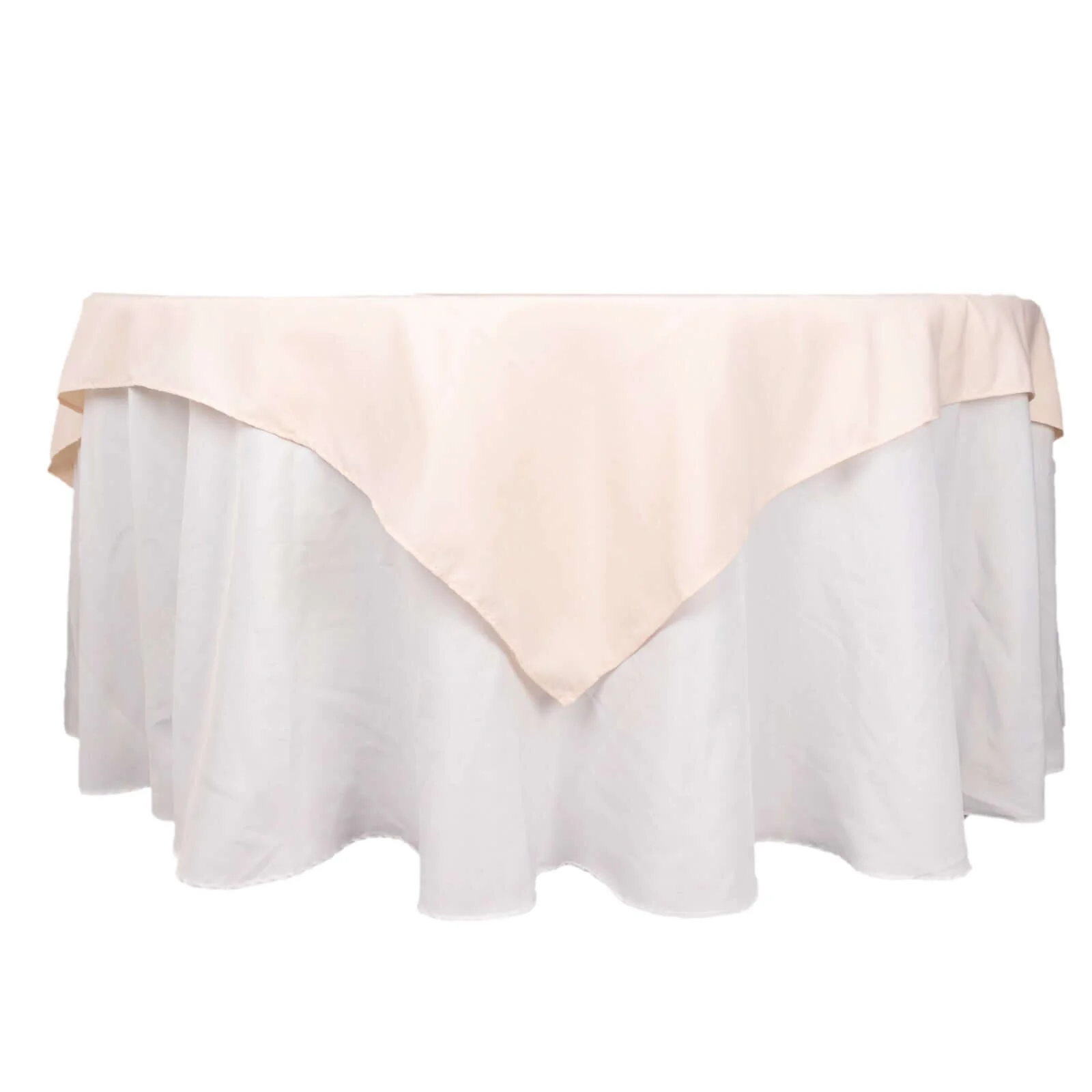 Premium Polyester Square Table Overlay 70"x70" Blush - 220GSM Wrinkle-Resistant Table Topper - Image 5