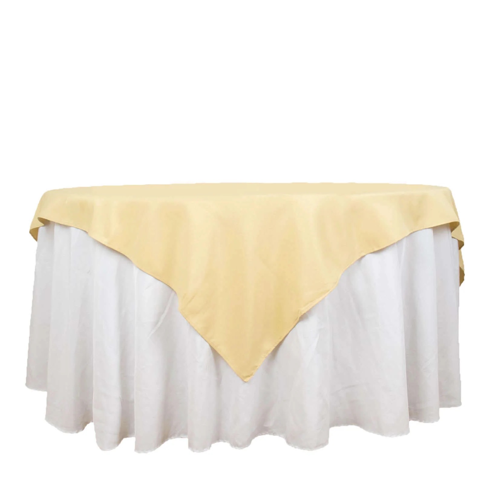 Premium Polyester Square Table Overlay 70"x70" Champagne - 220GSM Wrinkle-Resistant Table Topper - Image 6