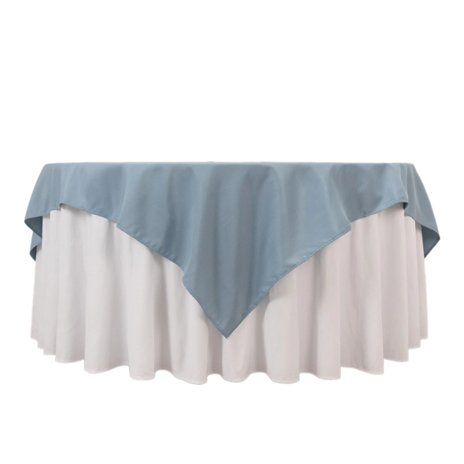 Premium Polyester Square Table Overlay 70"x70" Dusty Blue - 220GSM Wrinkle-Resistant Table Topper - Image 6