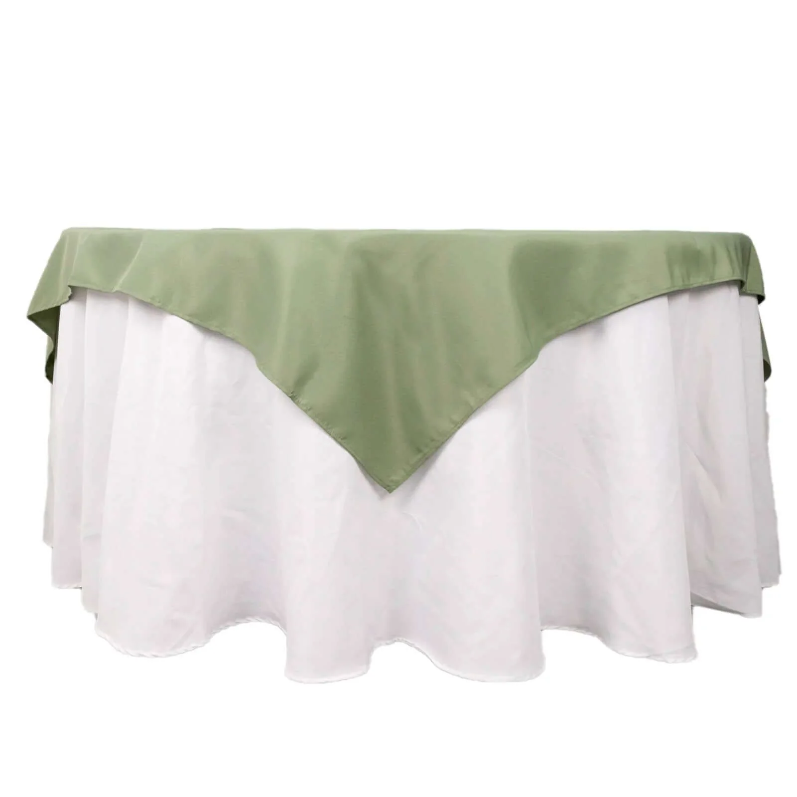 Premium Polyester Square Table Overlay 70"x70" Dusty Sage Green - 220GSM Wrinkle-Resistant Table Topper - Image 5
