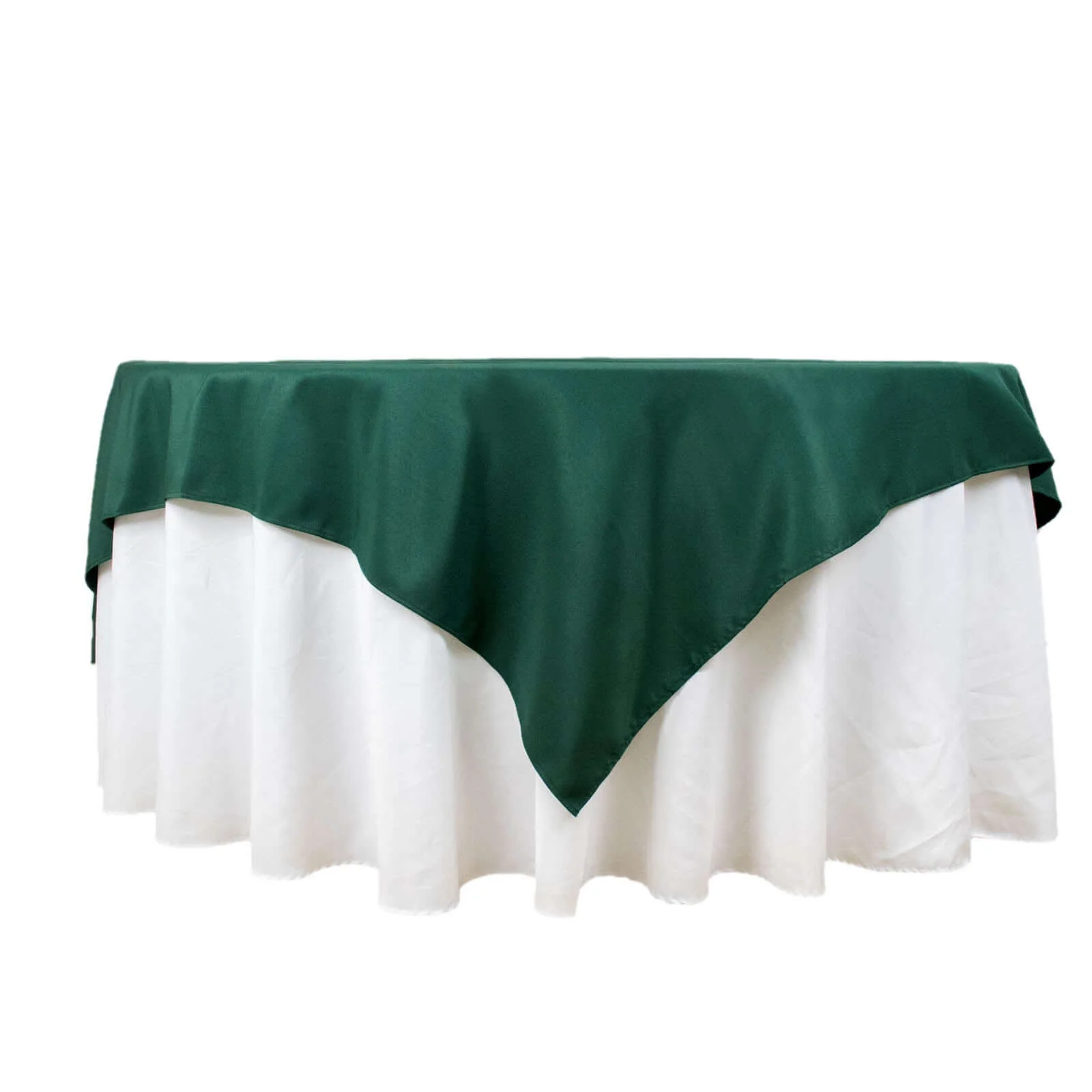 Premium Polyester Square Table Overlay 70"x70" Hunter Emerald Green - 220GSM Wrinkle-Resistant Table Topper - Image 6