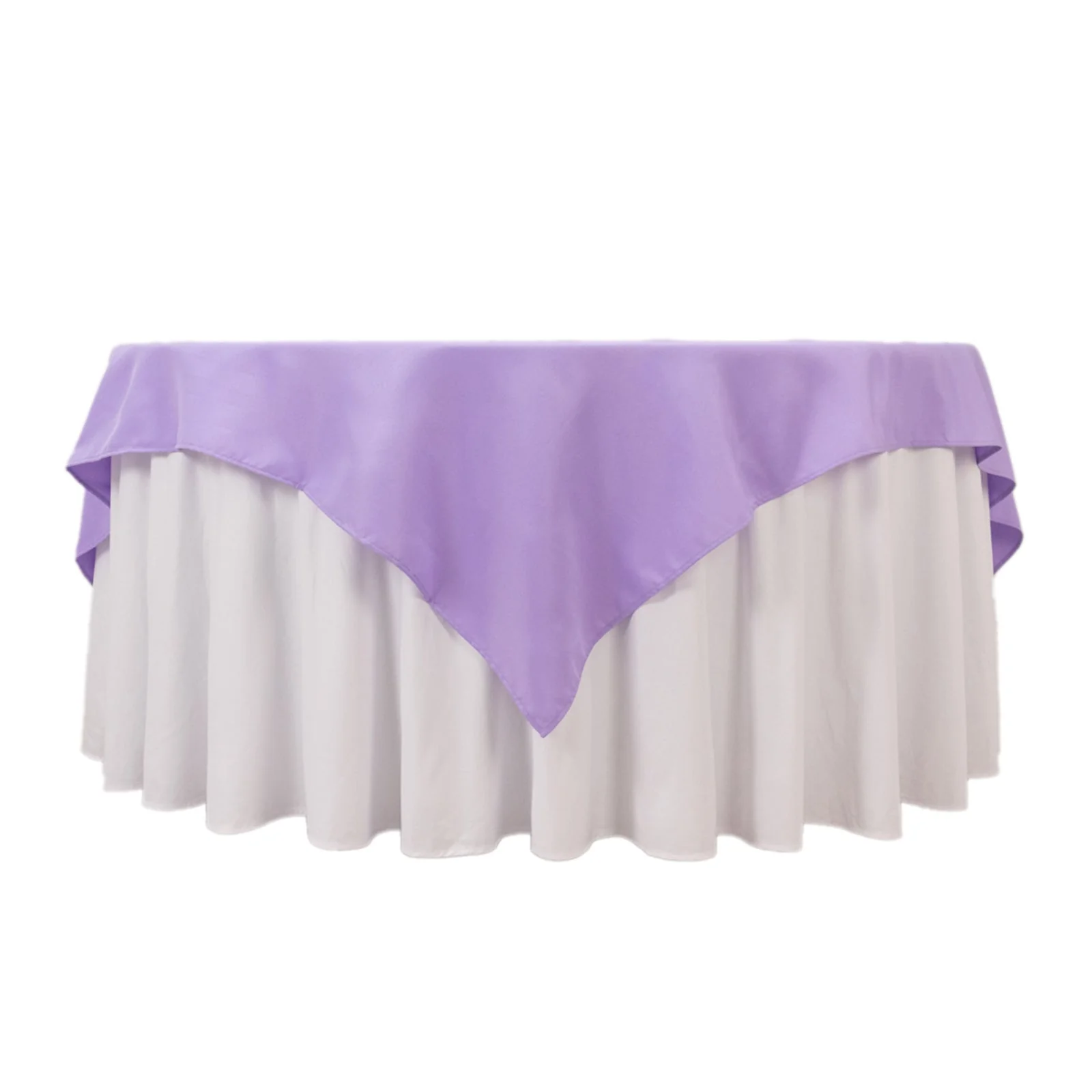 Premium Polyester Square Table Overlay 70"x70" Lavender Lilac - 220GSM Wrinkle-Resistant Table Topper - Image 3