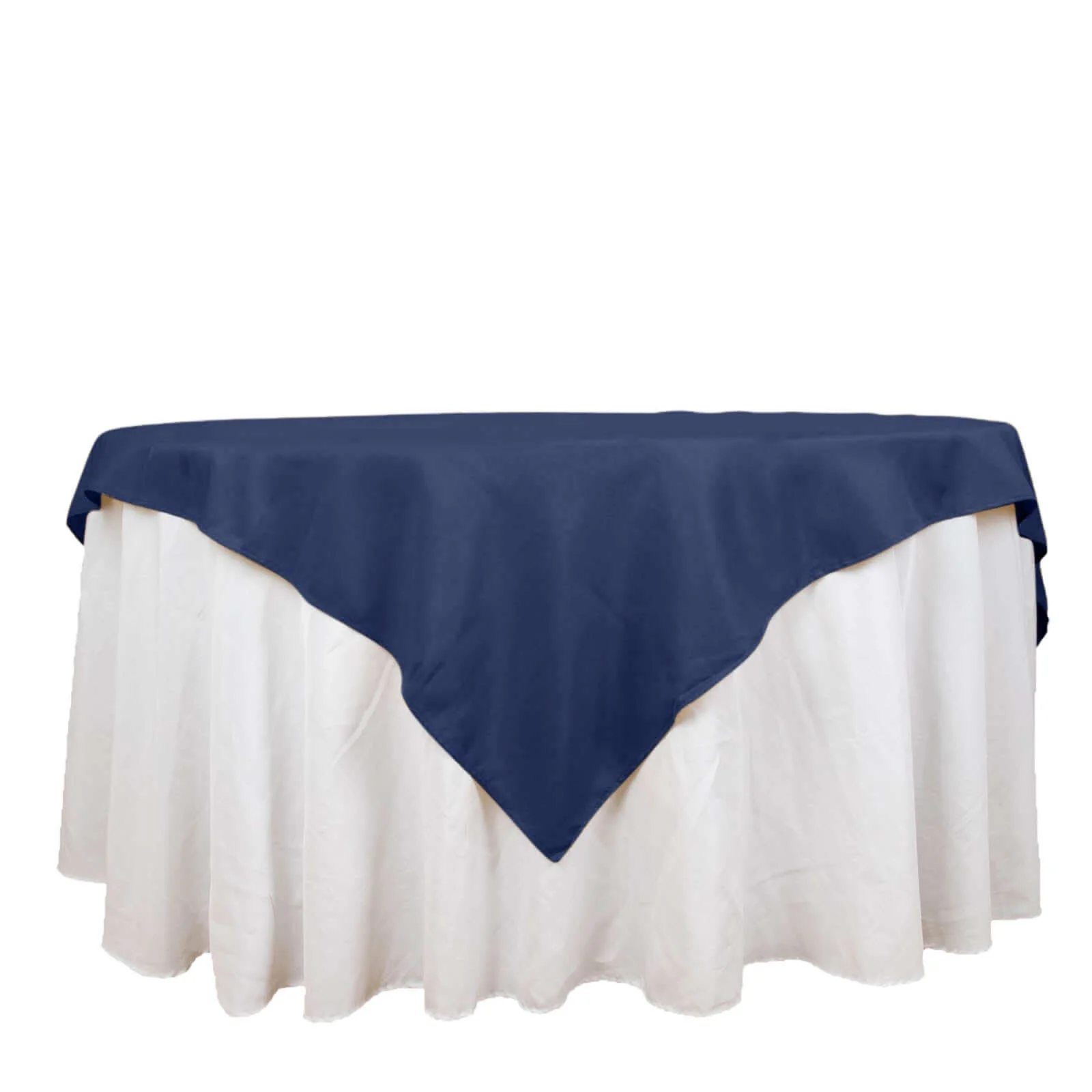 Premium Polyester Square Table Overlay 70"x70" Navy Blue - 220GSM Wrinkle-Resistant Table Topper - Image 6