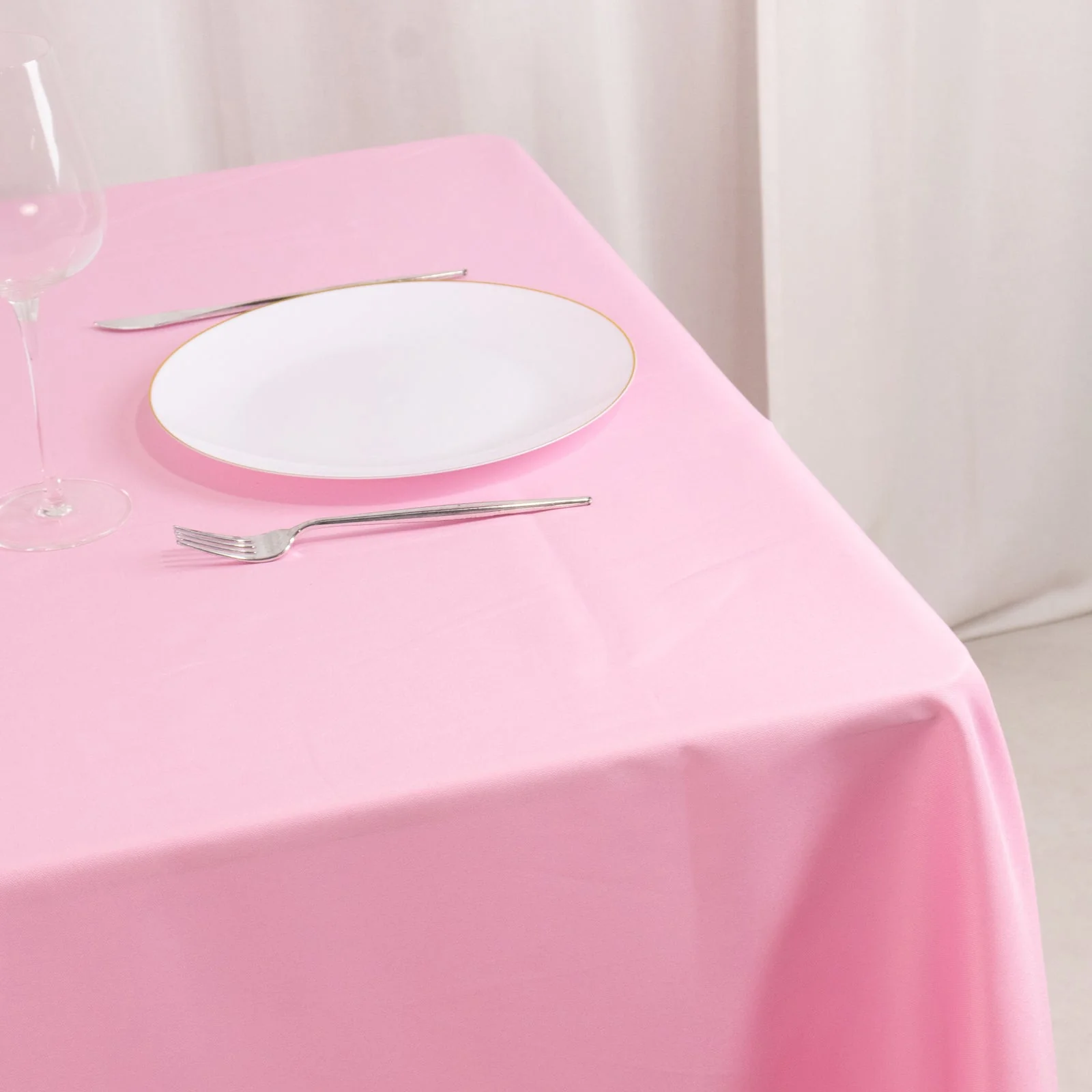 Premium Polyester Square Table Overlay 70"x70" Pink - 220GSM Wrinkle-Resistant Table Topper - Image 2