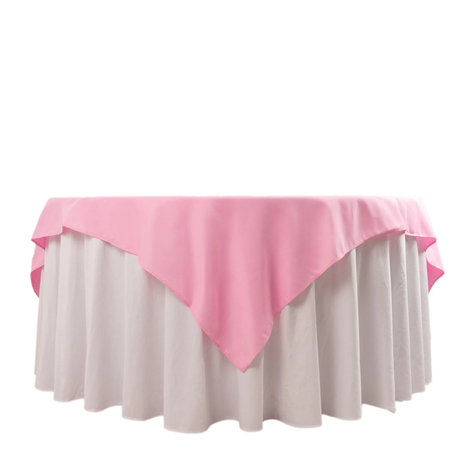 Premium Polyester Square Table Overlay 70"x70" Pink - 220GSM Wrinkle-Resistant Table Topper - Image 6