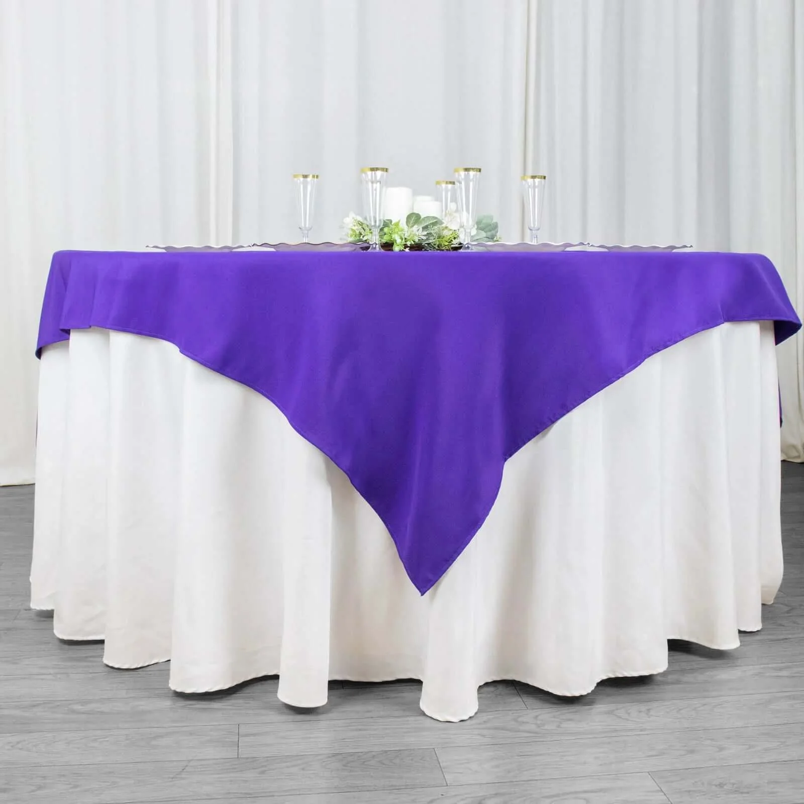 Premium Polyester Square Table Overlay 70"x70" Purple - 220GSM Wrinkle-Resistant Table Topper - Image 6