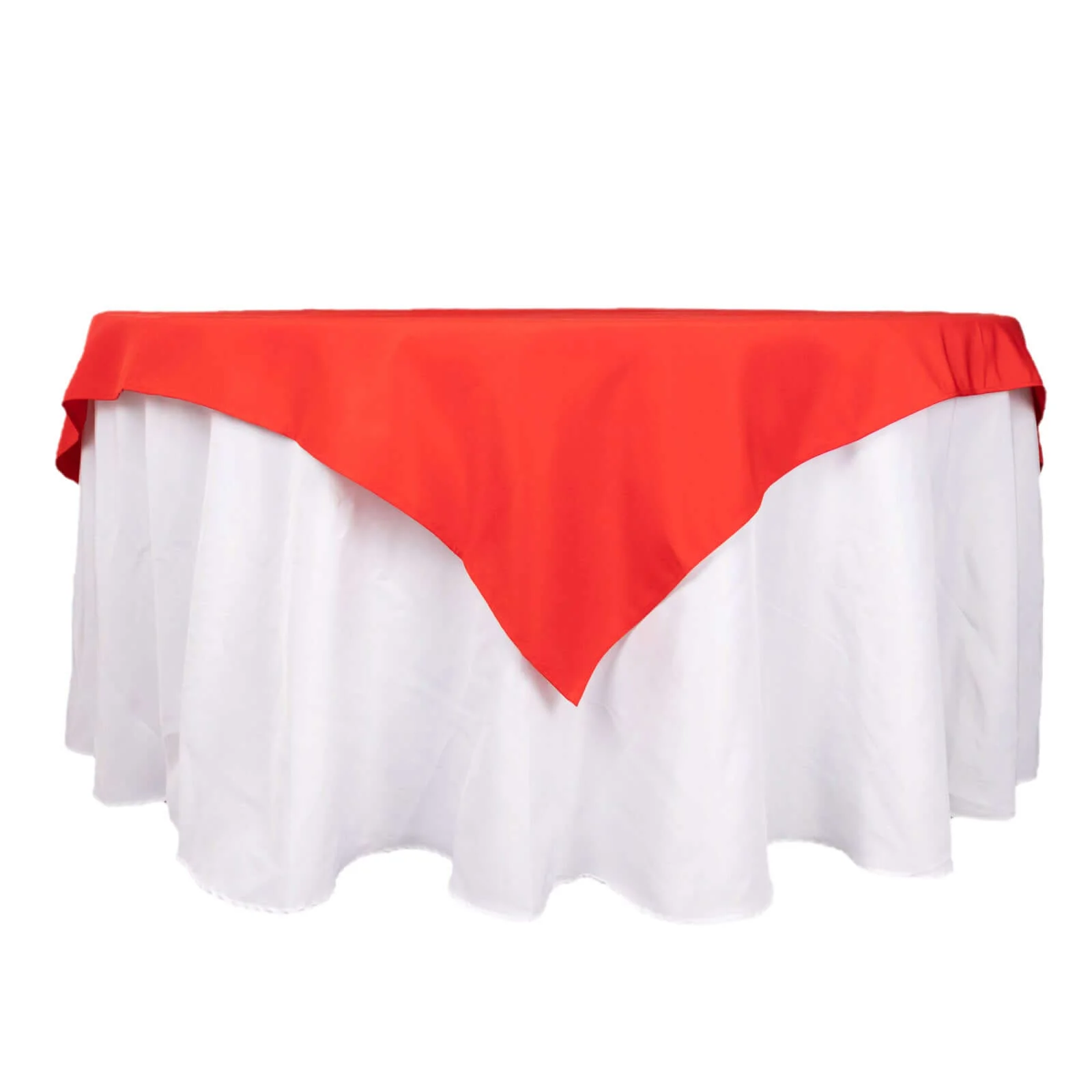 Premium Polyester Square Table Overlay 70"x70" Red - 220GSM Wrinkle-Resistant Table Topper - Image 5