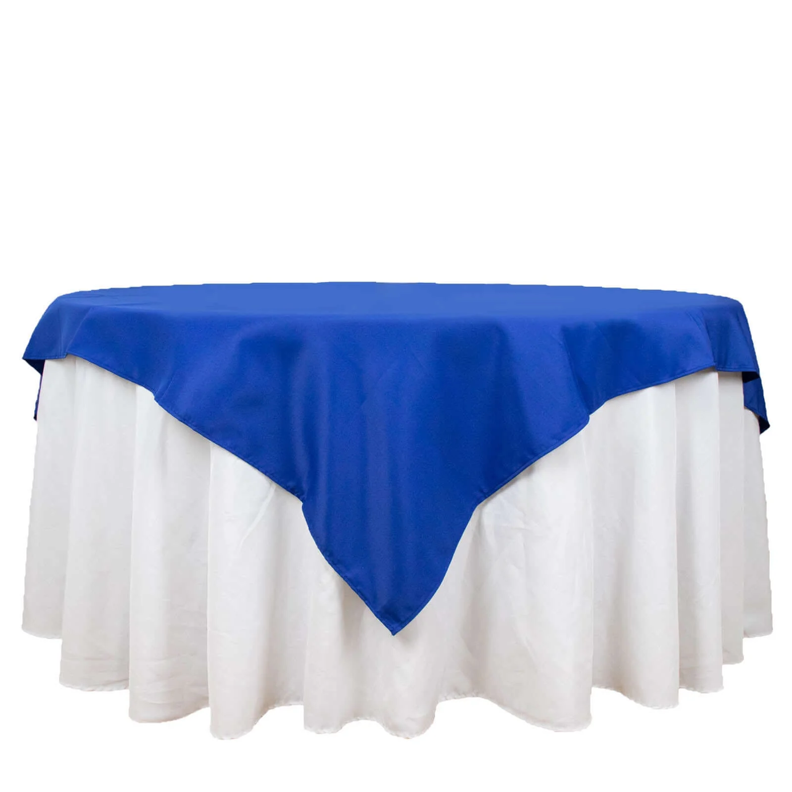 Premium Polyester Square Table Overlay 70"x70" Royal Blue - 220GSM Wrinkle-Resistant Table Topper - Image 6