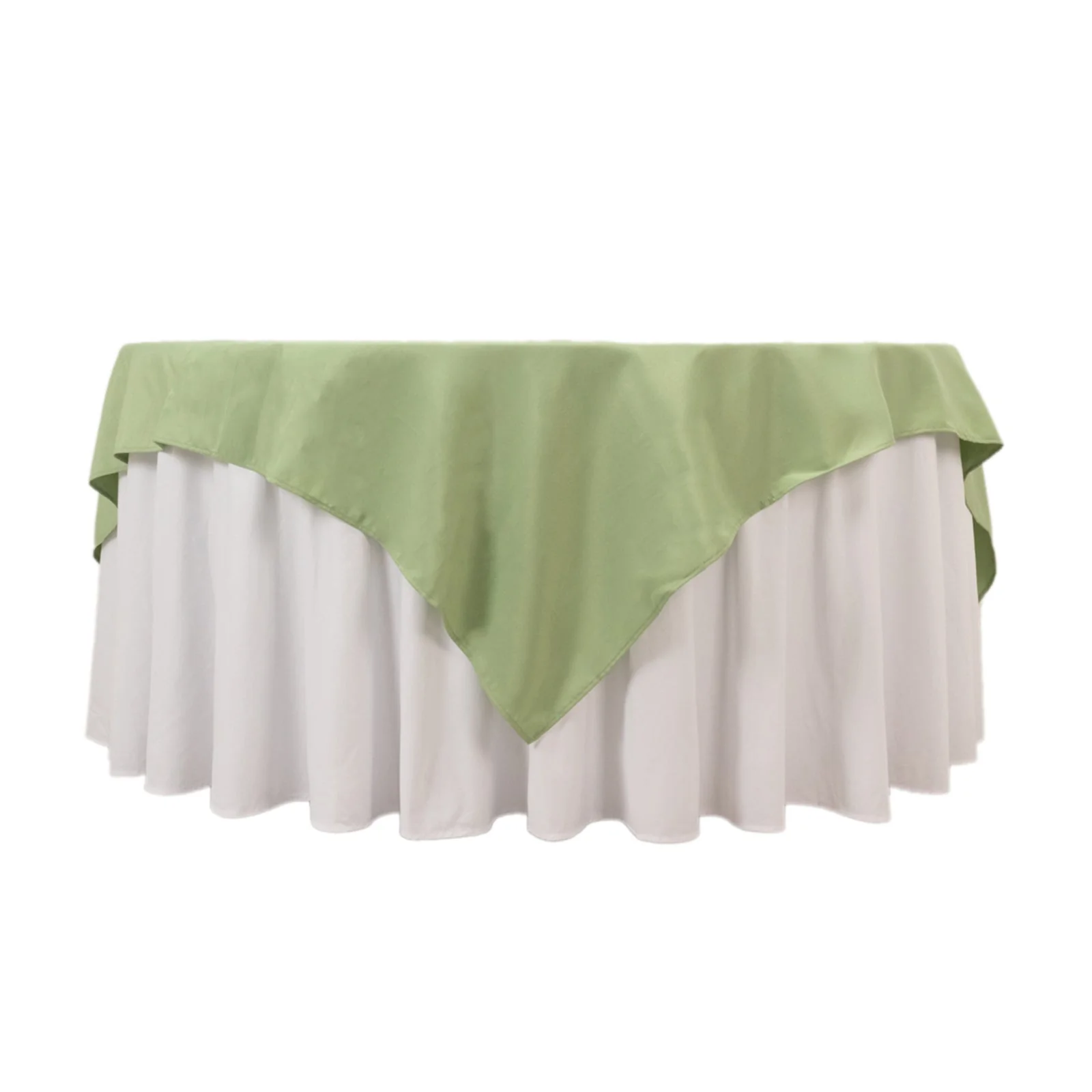 Premium Polyester Square Table Overlay 70"x70" Sage Green - 220GSM Wrinkle-Resistant Table Topper - Image 7