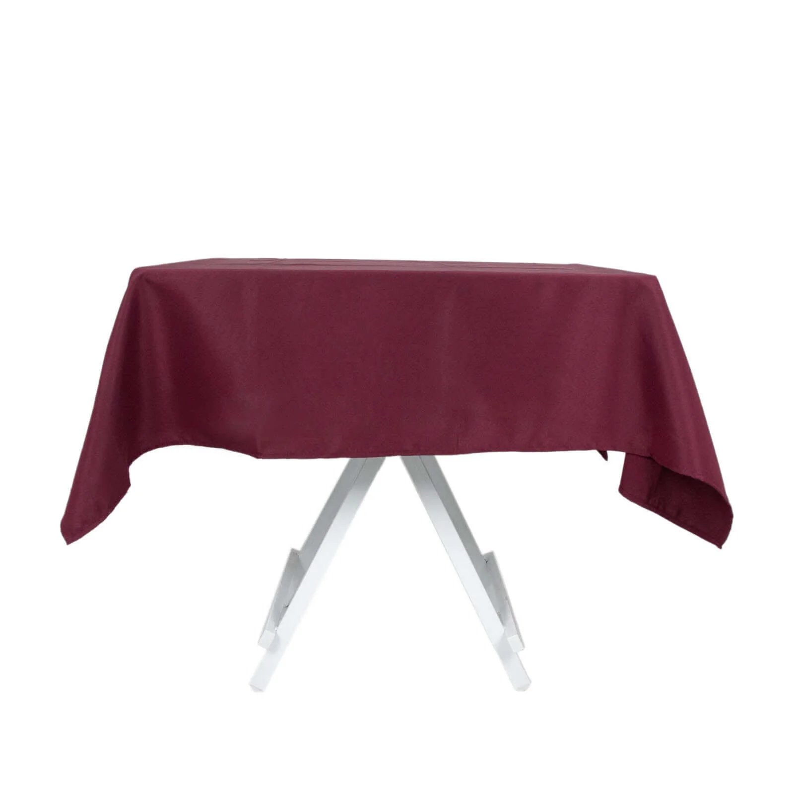 Premium Polyester Square Tablecloth 54"x54" Burgundy - 220GSM Wrinkle-Resistant Table Cover - Image 6