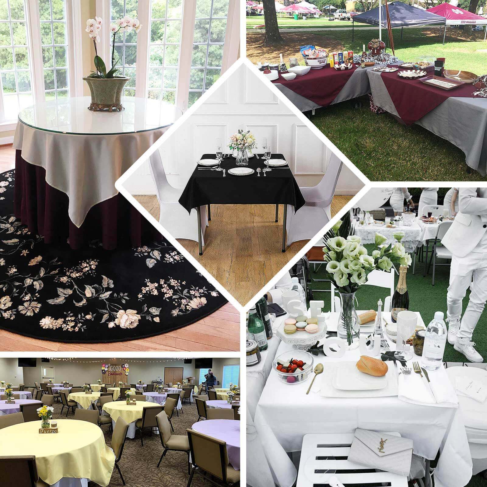 Premium Polyester Square Tablecloth 54"x54" Dusty Sage Green - 220GSM Wrinkle-Resistant Table Cover - Image 5