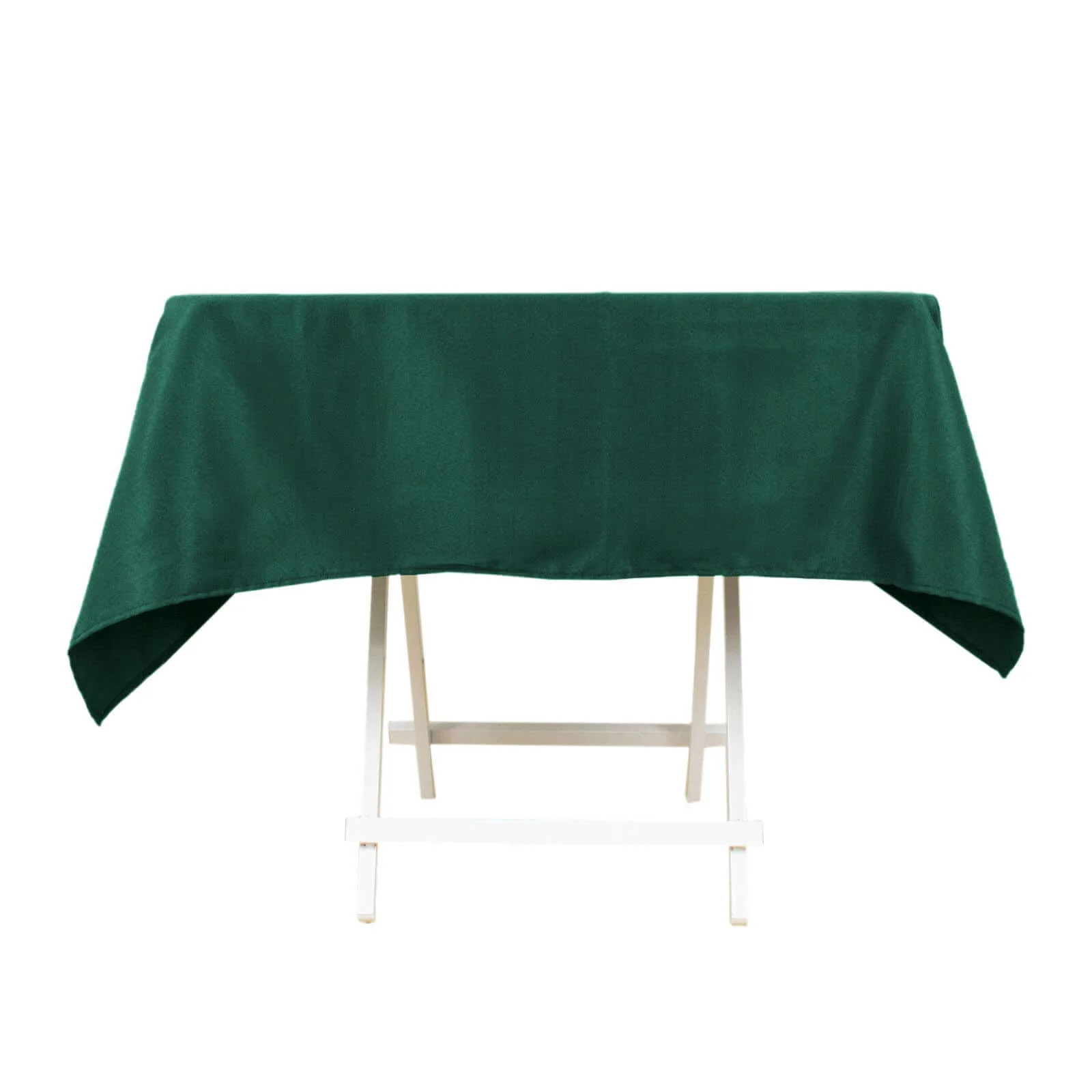 Premium Polyester Square Tablecloth 54"x54" Hunter Emerald Green - 220GSM Wrinkle-Resistant Table Cover - Image 5