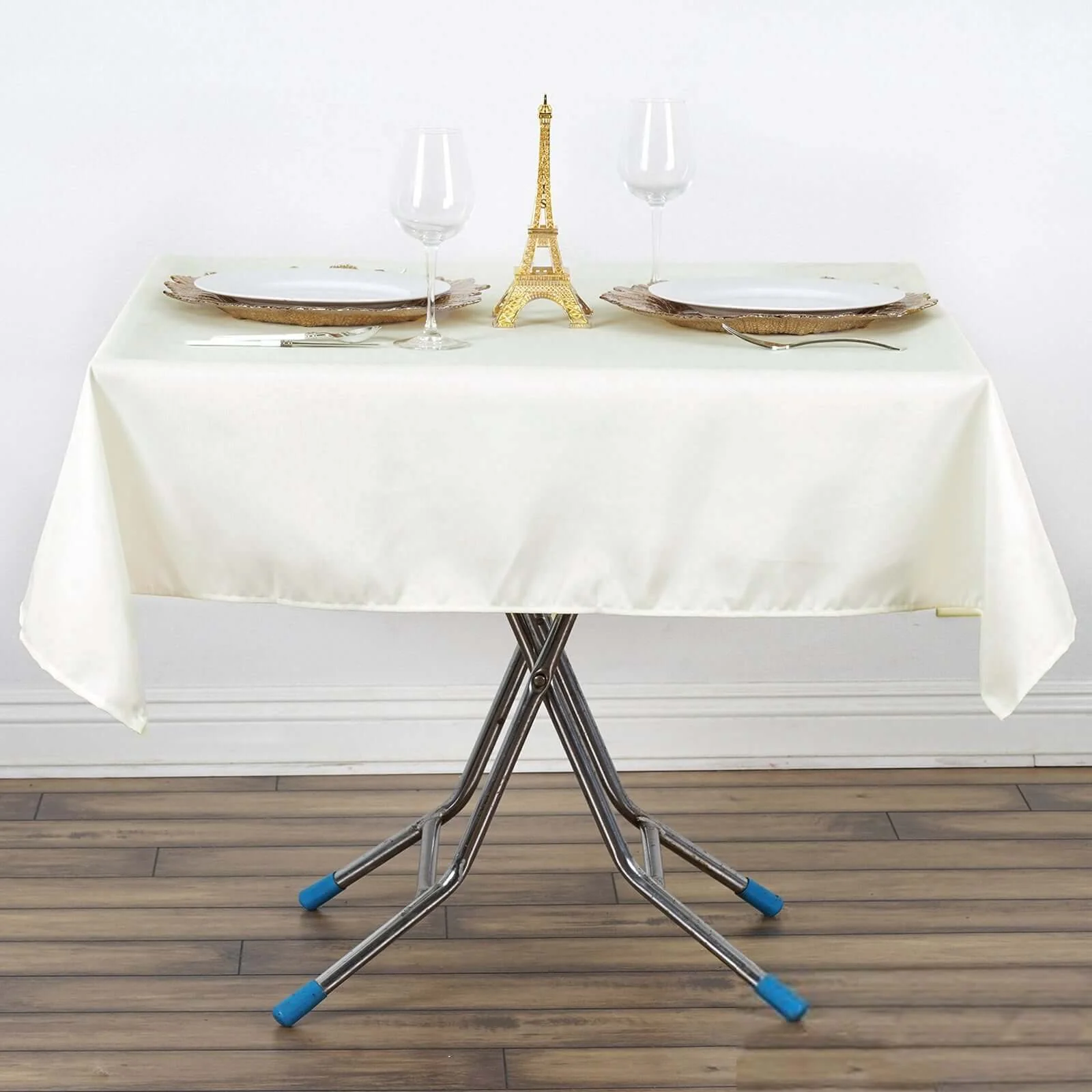 Premium Polyester Square Tablecloth 54"x54" Ivory - 220GSM Wrinkle-Resistant Table Cover - Image 8