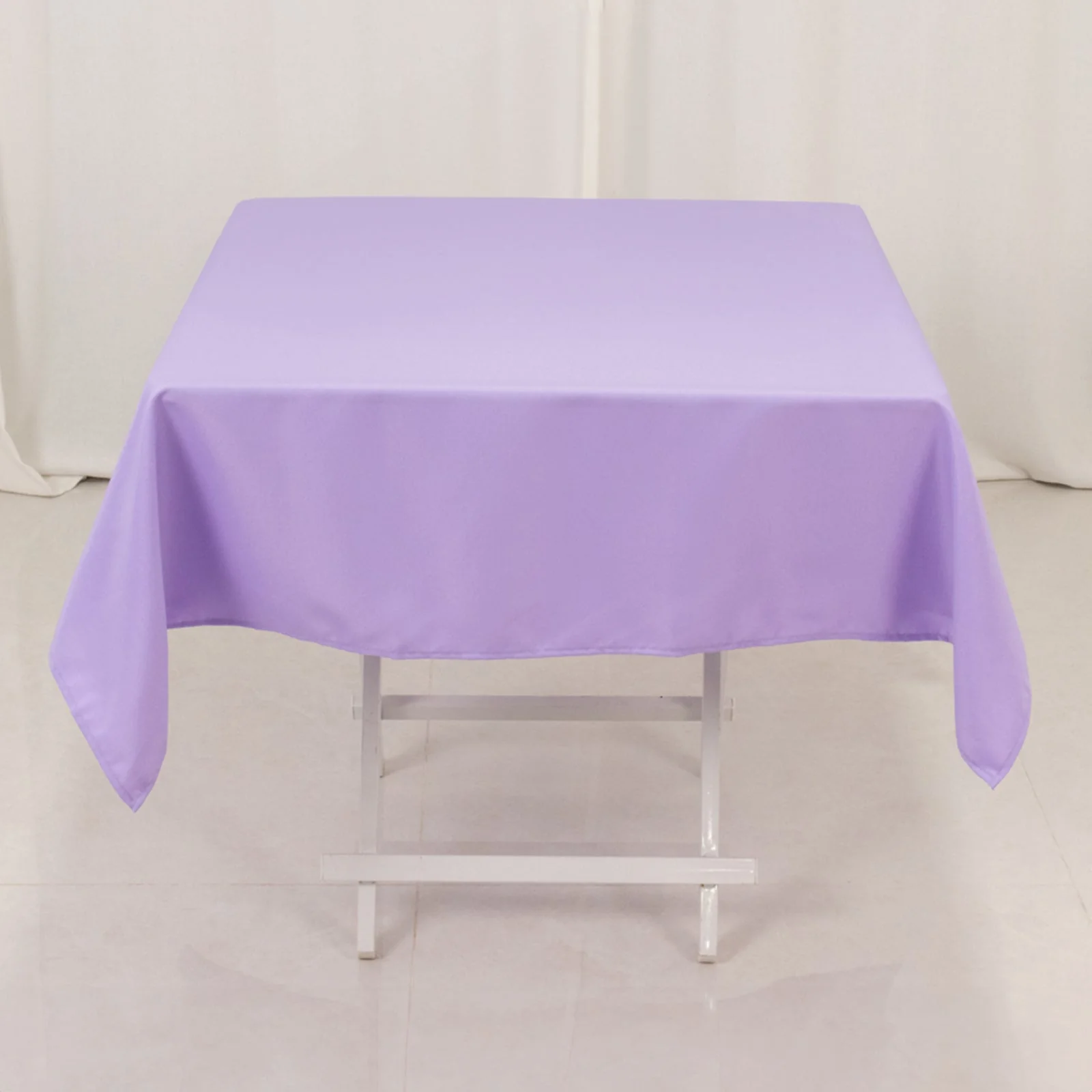 Premium Polyester Square Tablecloth 54"x54" Lavender Lilac - 220GSM Wrinkle-Resistant Table Cover