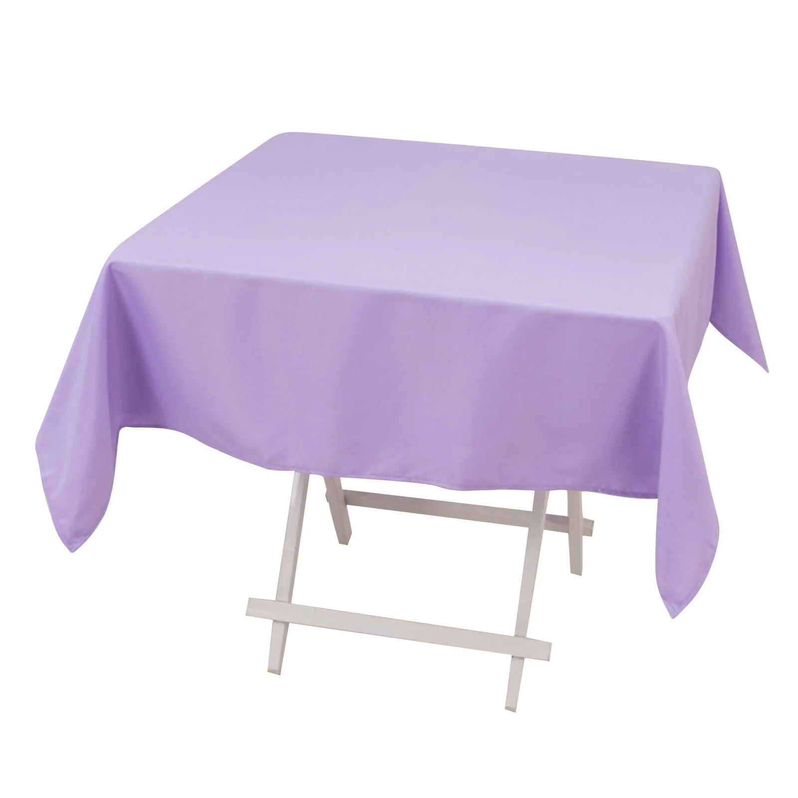 Premium Polyester Square Tablecloth 54"x54" Lavender Lilac - 220GSM Wrinkle-Resistant Table Cover - Image 3