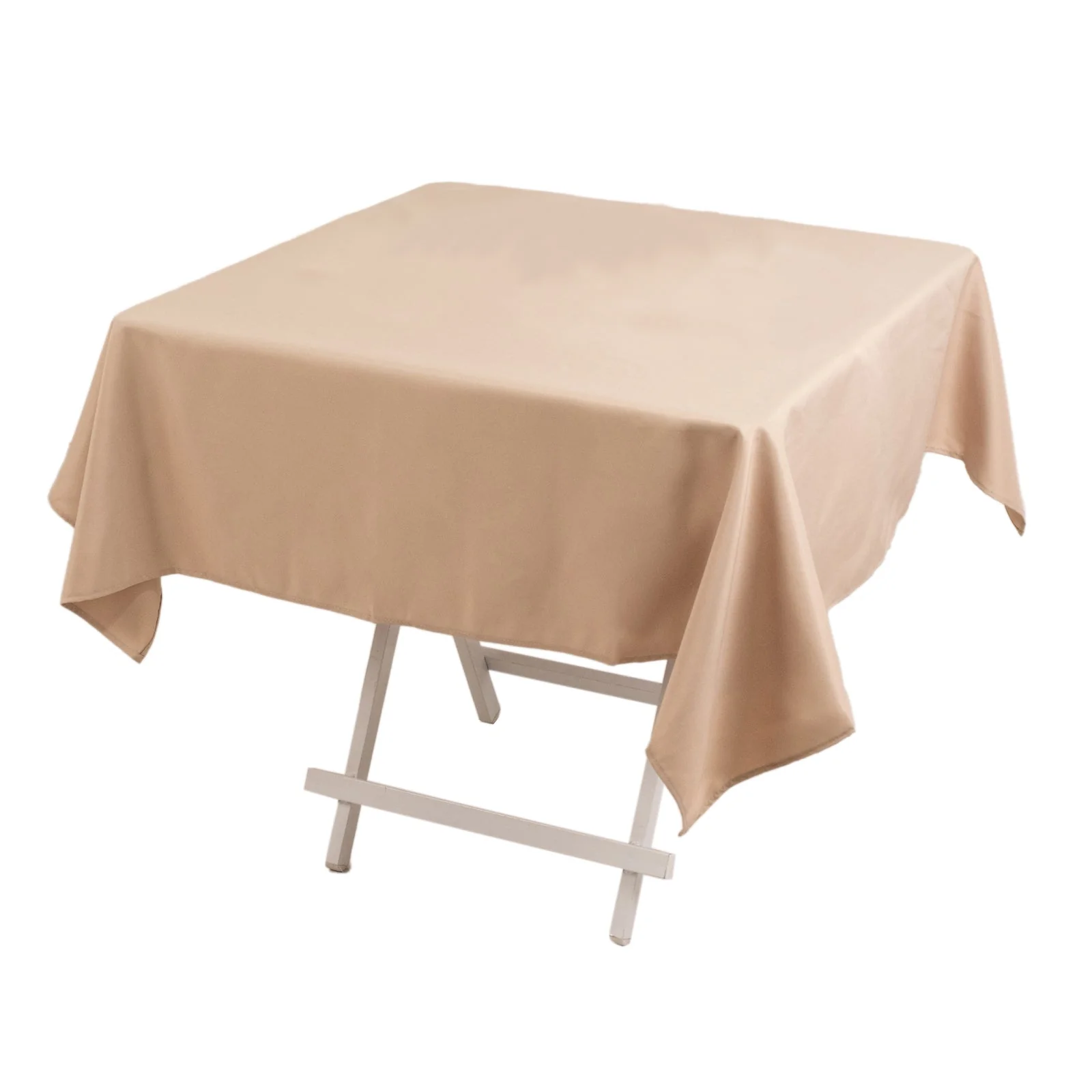 Premium Polyester Square Tablecloth 54"x54" Nude - 220GSM Wrinkle-Resistant Table Cover - Image 3