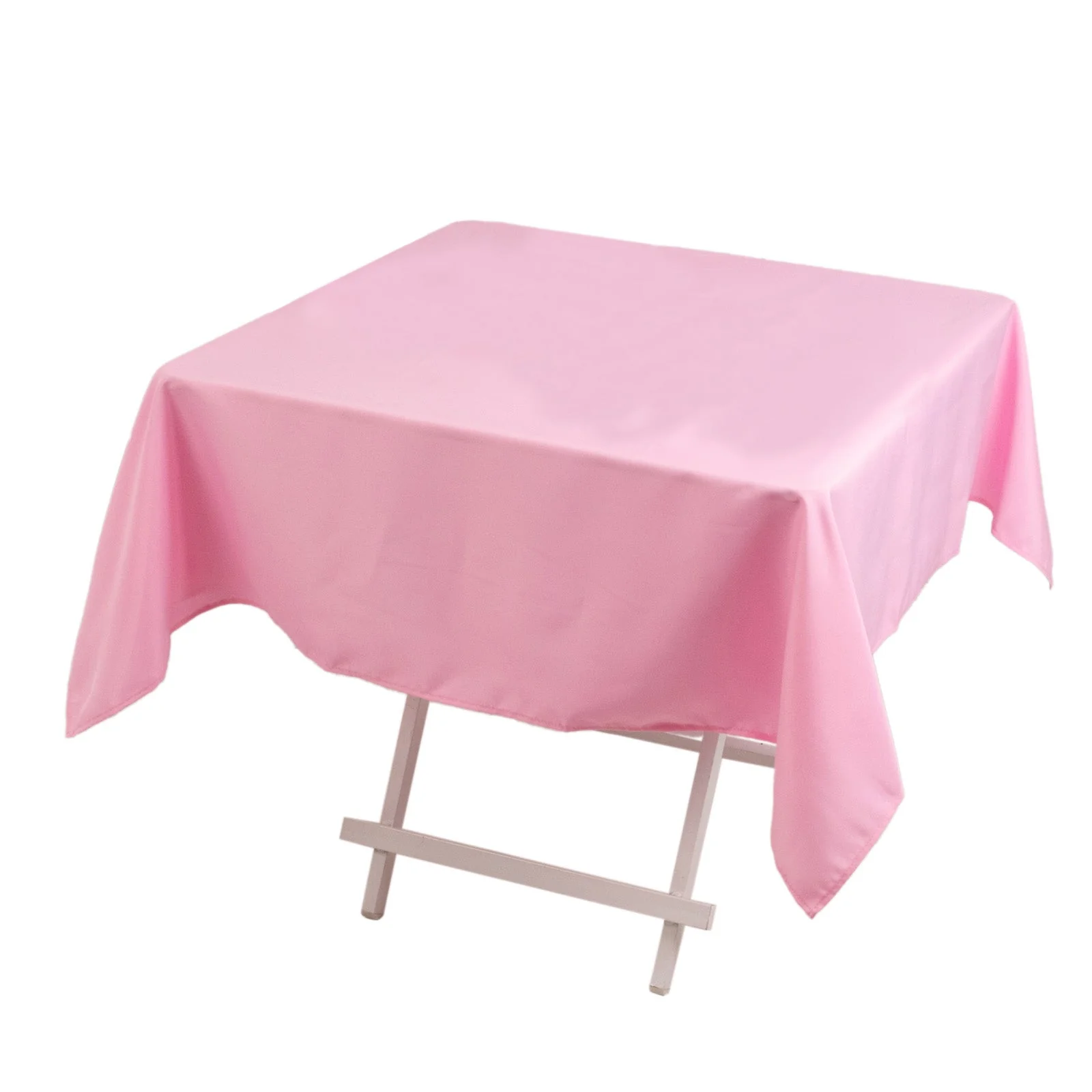 Premium Polyester Square Tablecloth 54"x54" Pink - 220GSM Wrinkle-Resistant Table Cover - Image 3