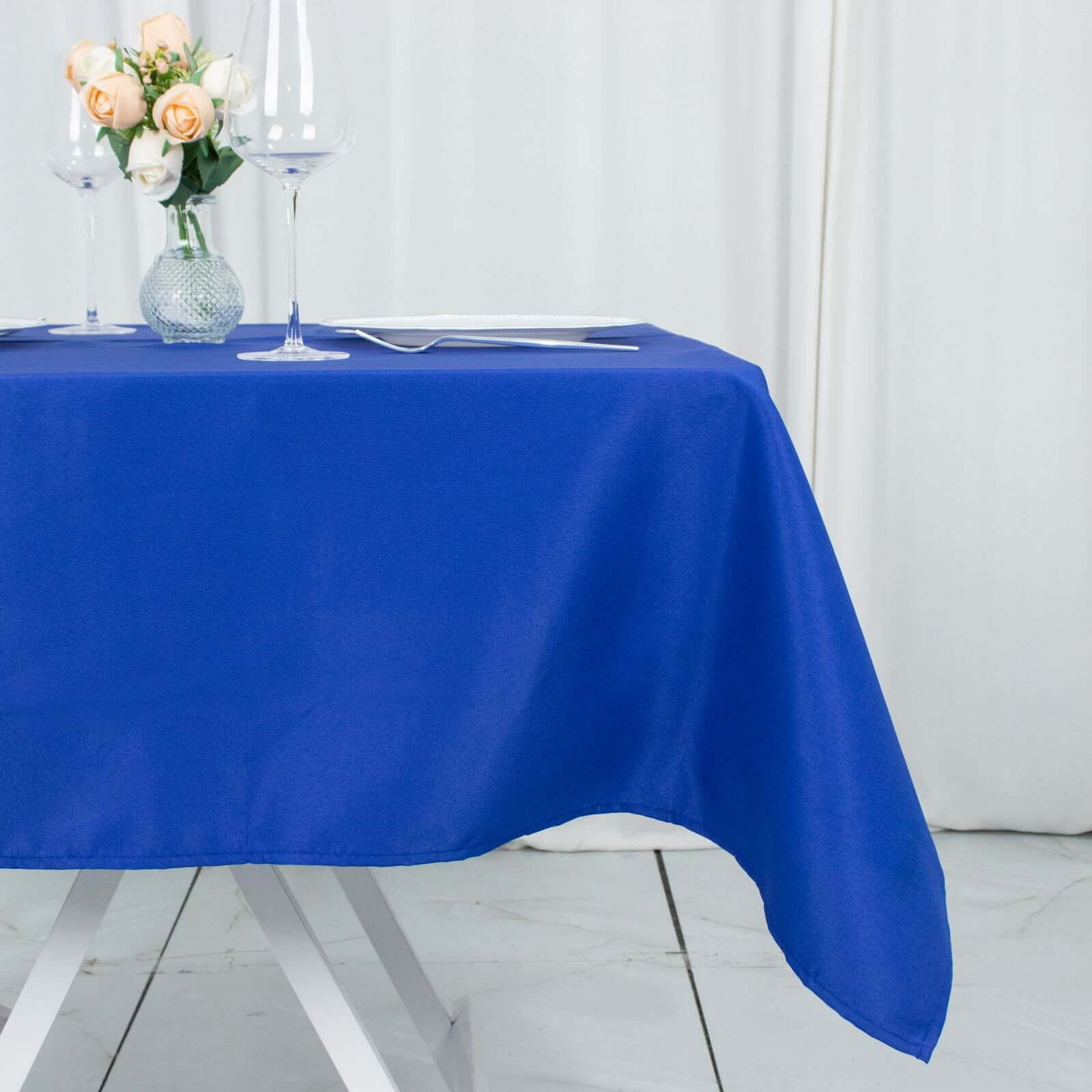Premium Polyester Square Tablecloth 54"x54" Royal Blue - 220GSM Wrinkle-Resistant Table Cover - Image 2