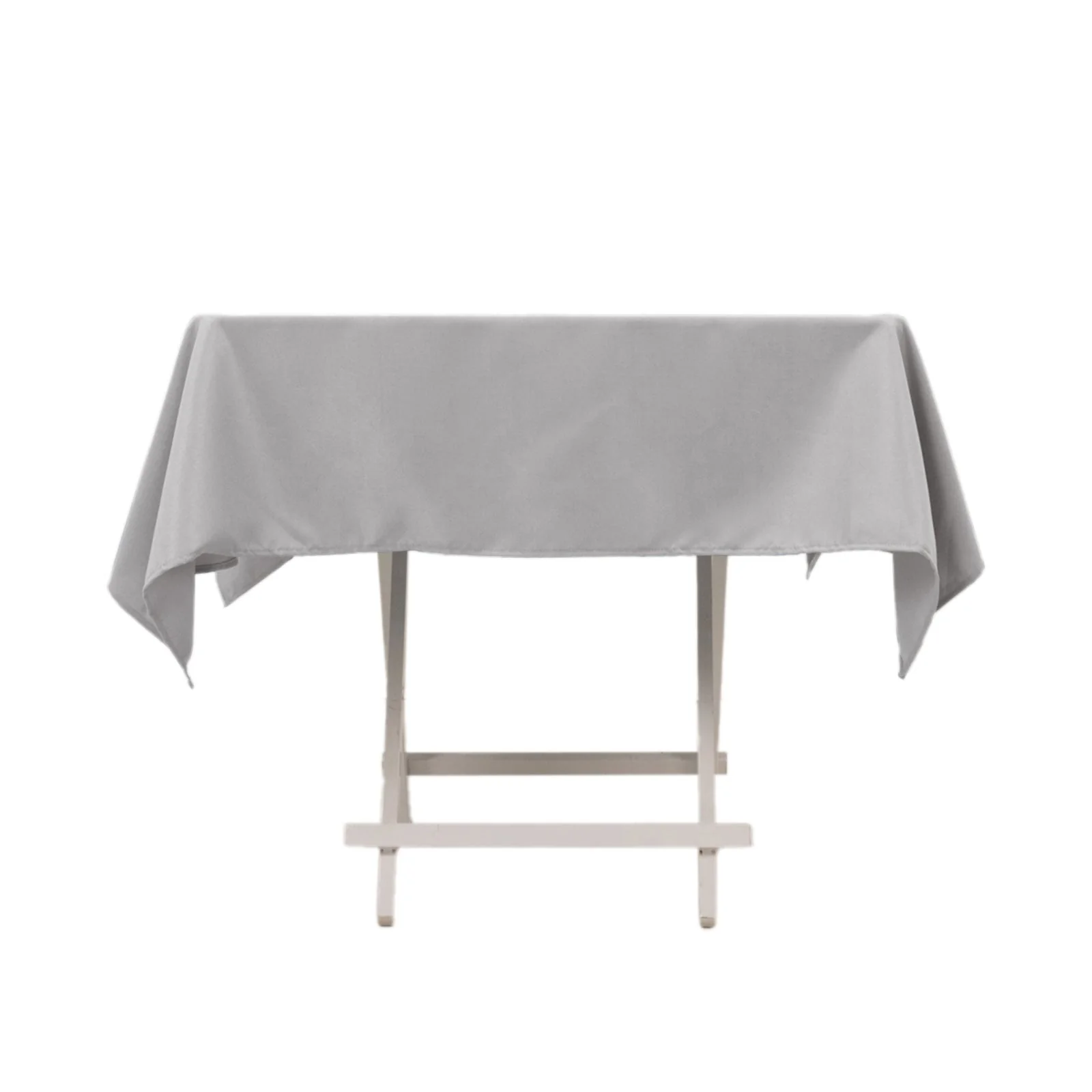 Premium Polyester Square Tablecloth 54"x54" Silver - 220GSM Wrinkle-Resistant Table Cover - Image 5