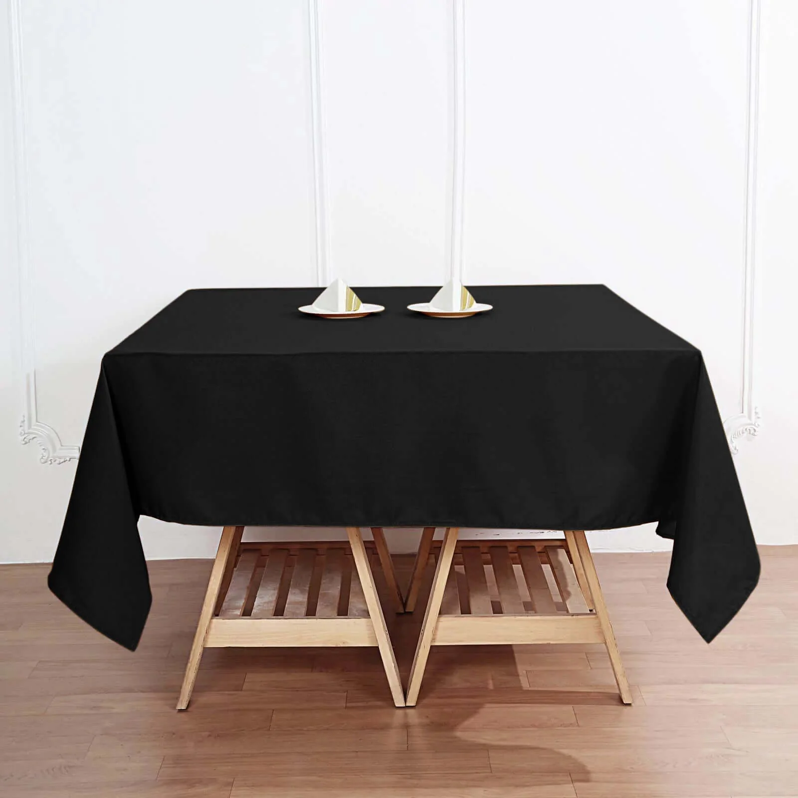 Premium Polyester Square Tablecloth 70"x70" Black - Wrinkle-Resistant 220GSM Table Cover for Stylish Event Decor - Image 8