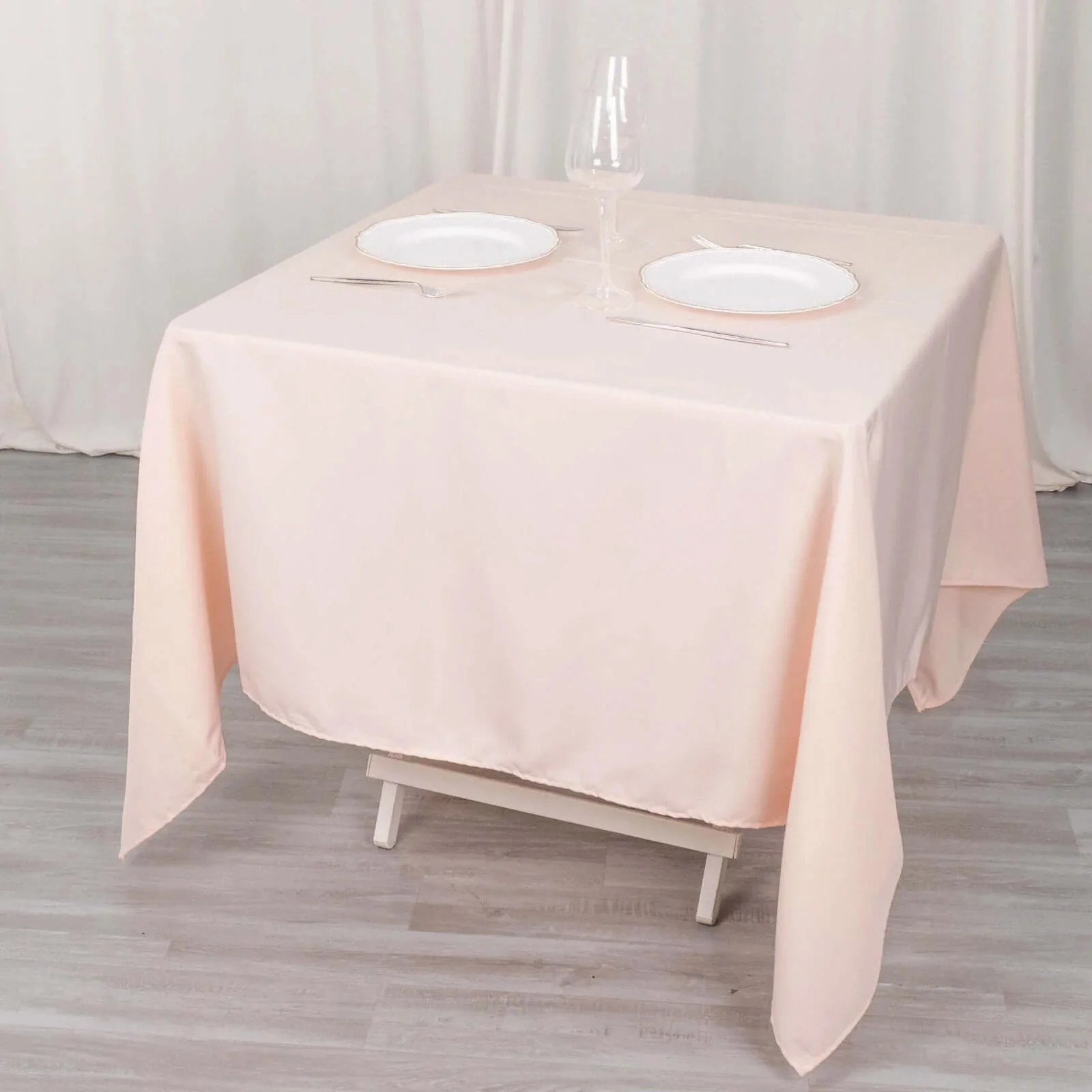 Premium Polyester Square Tablecloth 70"x70" Blush - Wrinkle-Resistant 220GSM Table Cover - Image 9
