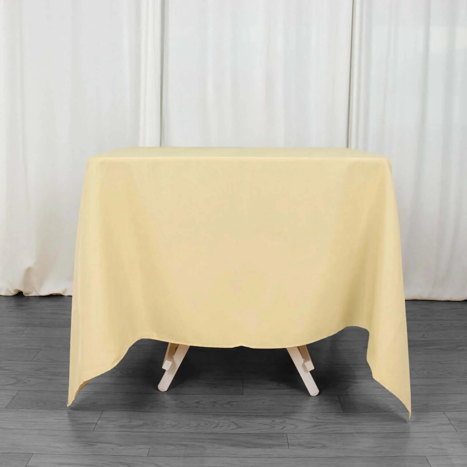 Premium Polyester Square Tablecloth 70"x70" Champagne - Wrinkle-Resistant 220GSM Table Topper