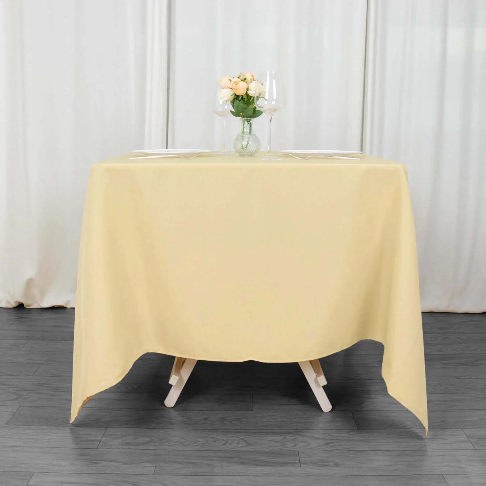 Premium Polyester Square Tablecloth 70"x70" Champagne - Wrinkle-Resistant 220GSM Table Topper - Image 13