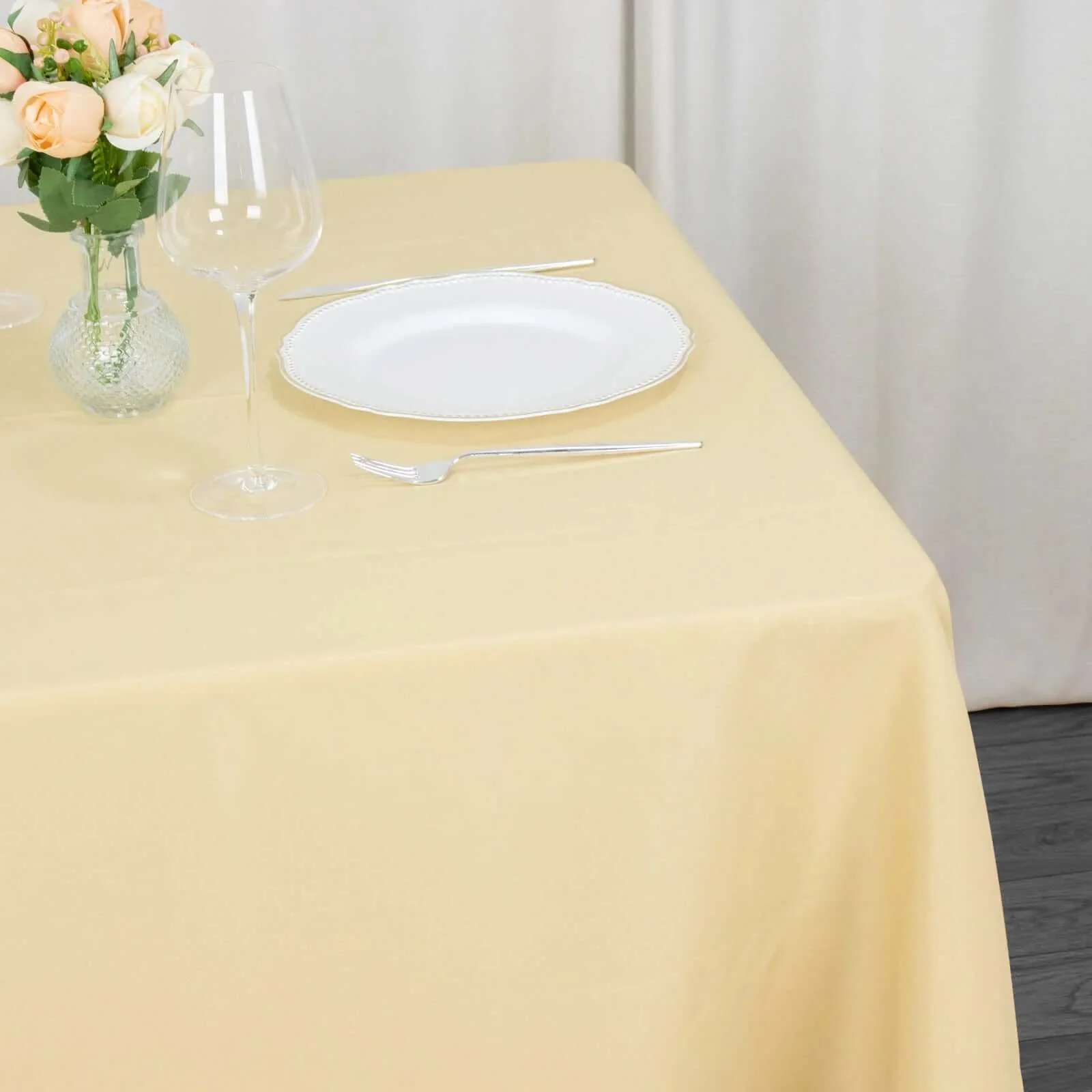 Premium Polyester Square Tablecloth 70"x70" Champagne - Wrinkle-Resistant 220GSM Table Topper - Image 8