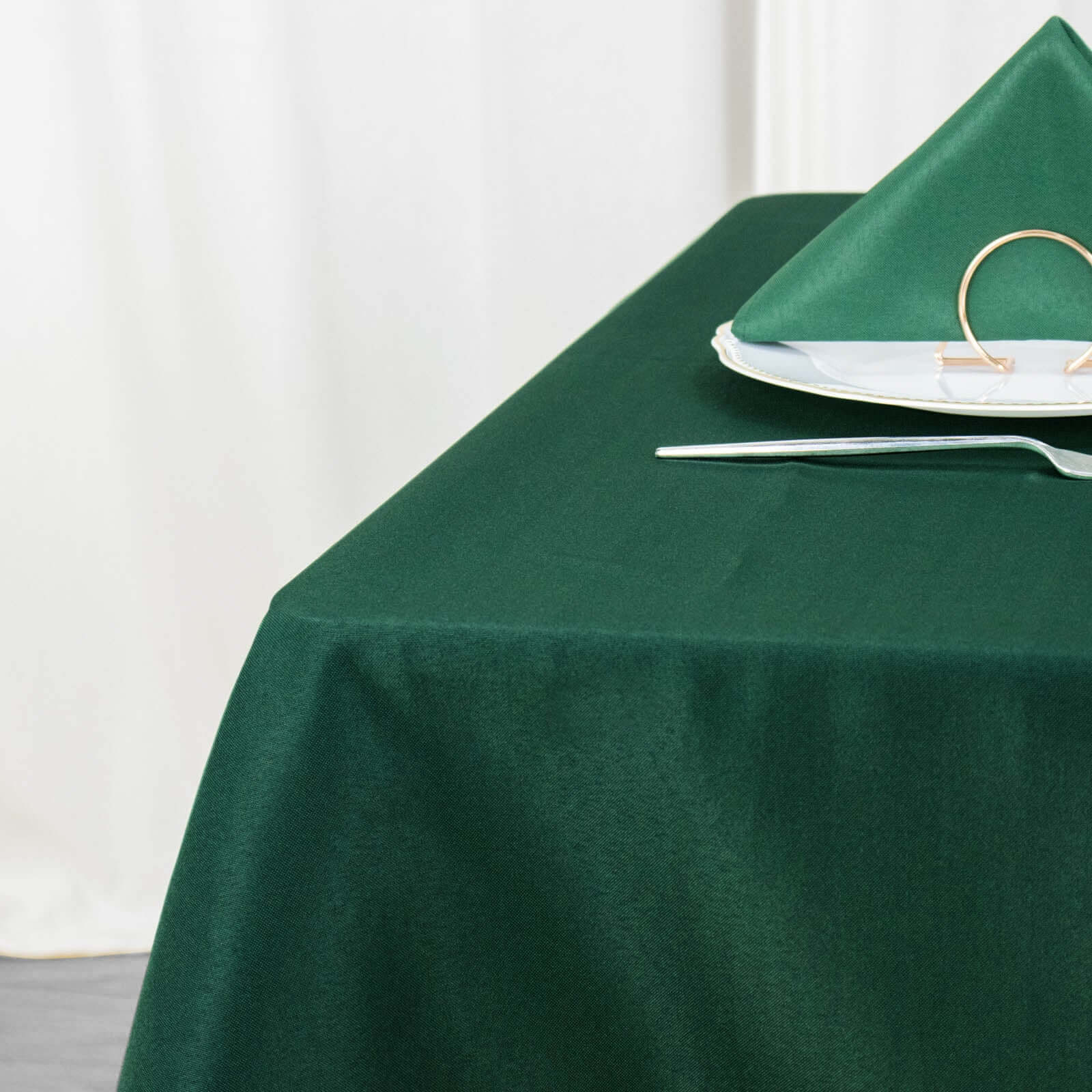 Premium Polyester Square Tablecloth 70"x70" Hunter Emerald Green - Wrinkle-Resistant 220GSM Table Cover - Image 2