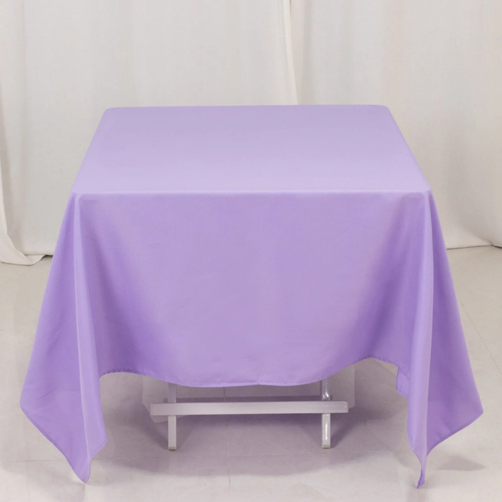 Premium Polyester Square Tablecloth 70"x70" Lavender Lilac - Wrinkle-Resistant 220GSM Table Cover