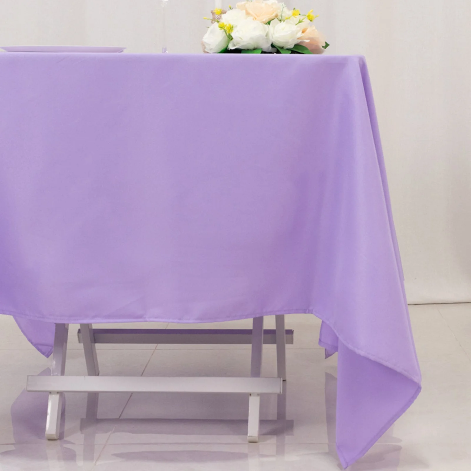 Premium Polyester Square Tablecloth 70"x70" Lavender Lilac - Wrinkle-Resistant 220GSM Table Cover - Image 2