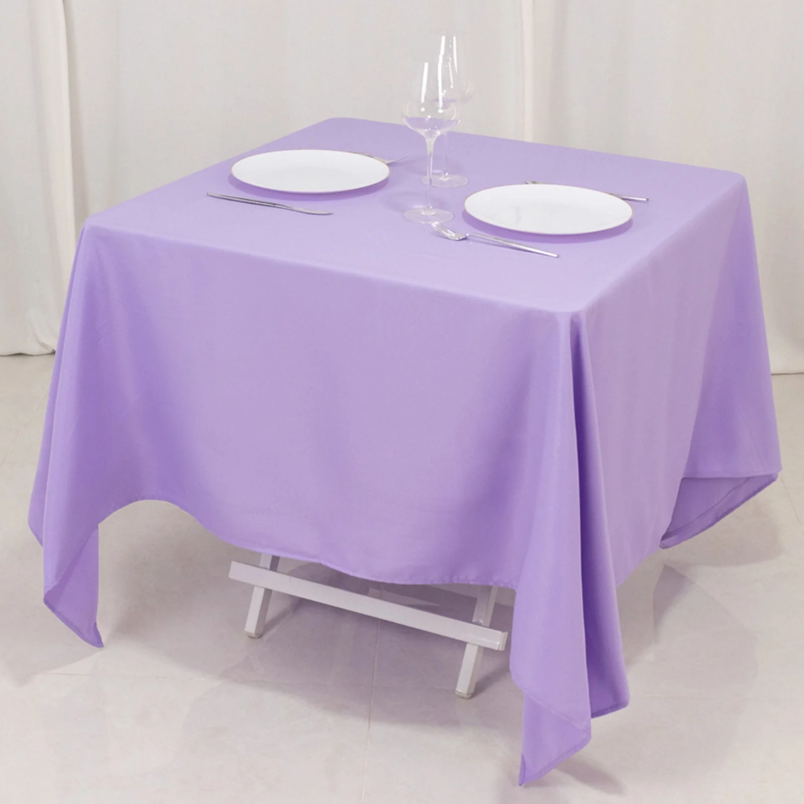 Premium Polyester Square Tablecloth 70"x70" Lavender Lilac - Wrinkle-Resistant 220GSM Table Cover - Image 6