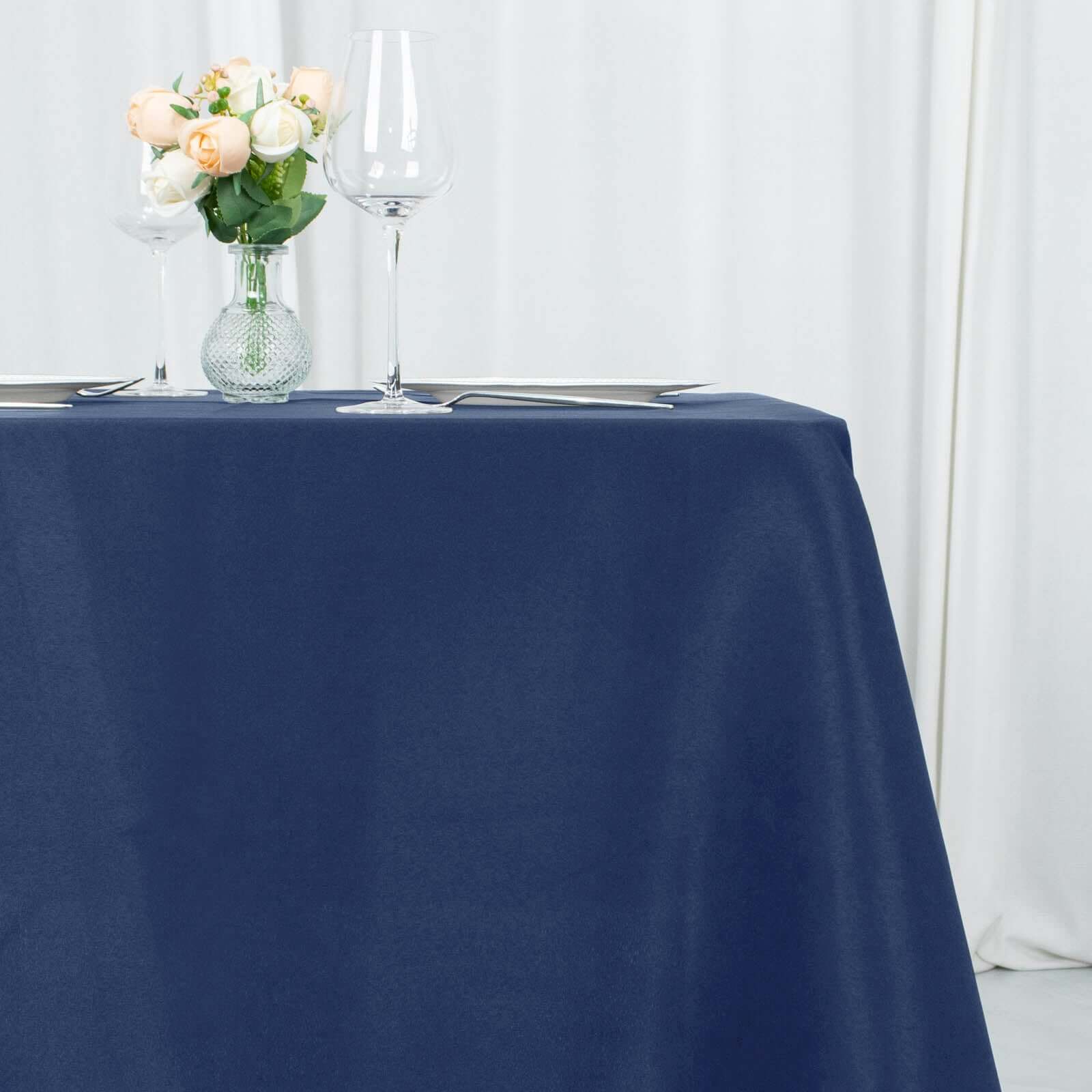 Premium Polyester Square Tablecloth 70"x70" Navy Blue - Wrinkle-Resistant 220GSM Table Topper - Image 2
