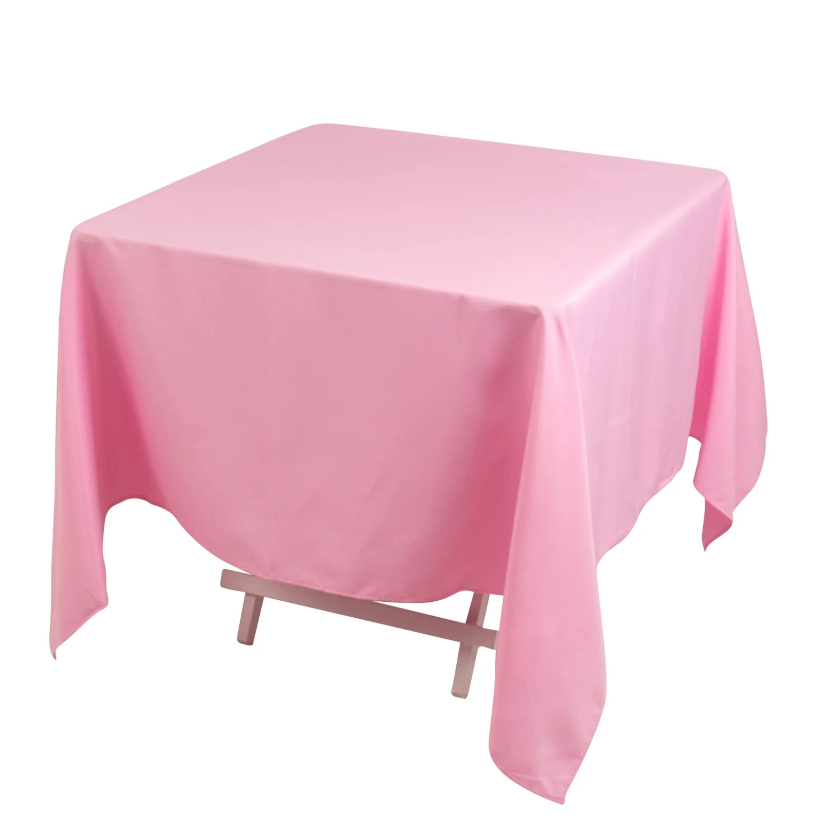 Premium Polyester Square Tablecloth 70"x70" Pink - Wrinkle-Resistant 220GSM Table Cover - Image 2