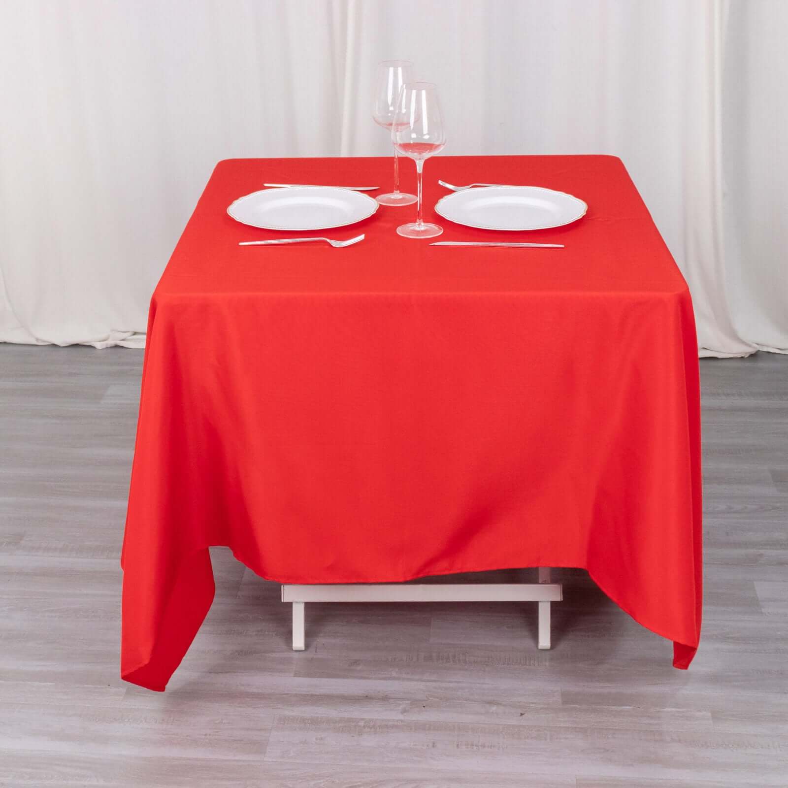 Premium Polyester Square Tablecloth 70"x70" Red - Wrinkle-Resistant 220GSM Table Cover - Image 2