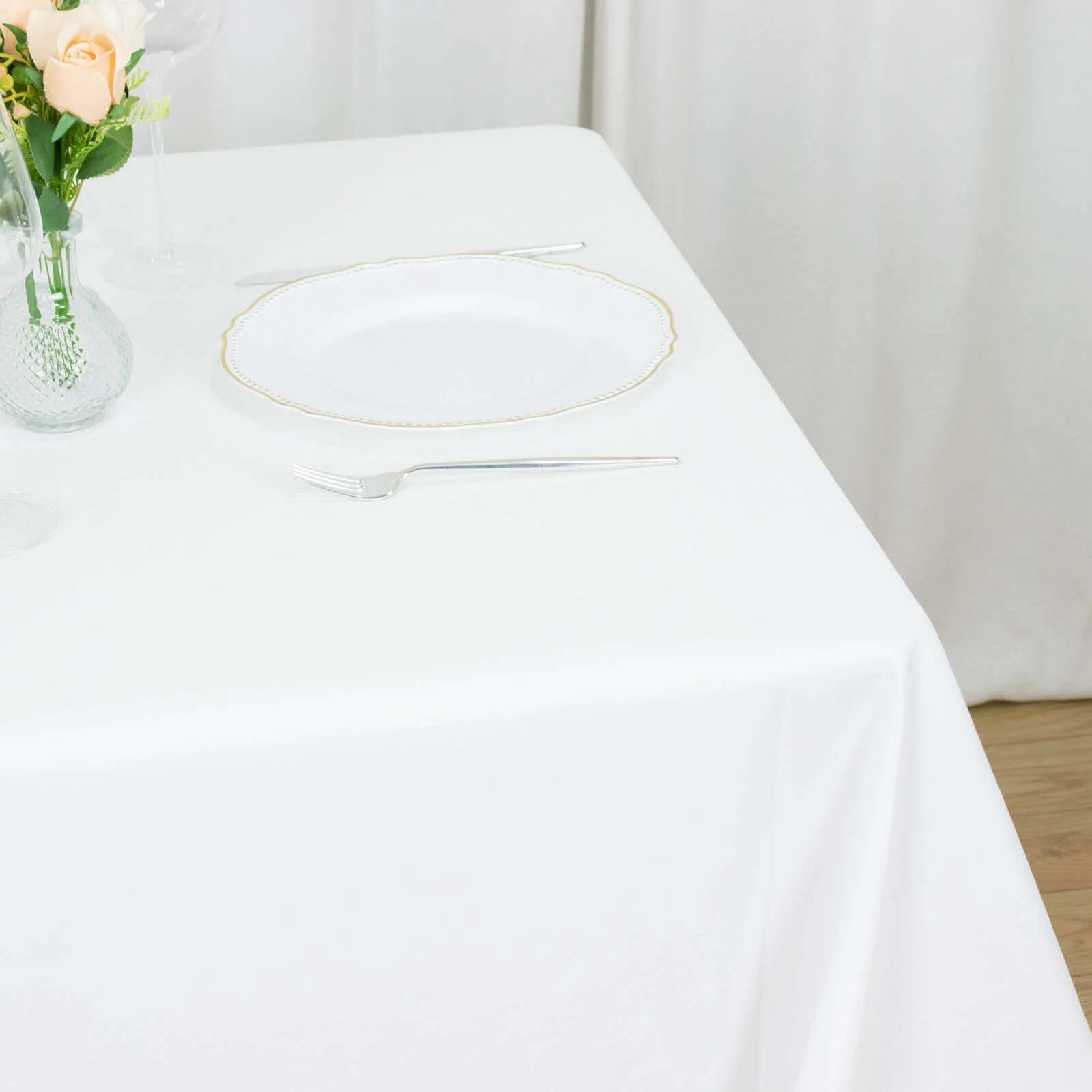 Premium Polyester Square Tablecloth 90"x90" White - 220GSM Wrinkle-Resistant and Durable Table Cover for Weddings & Special Occasions - Image 7